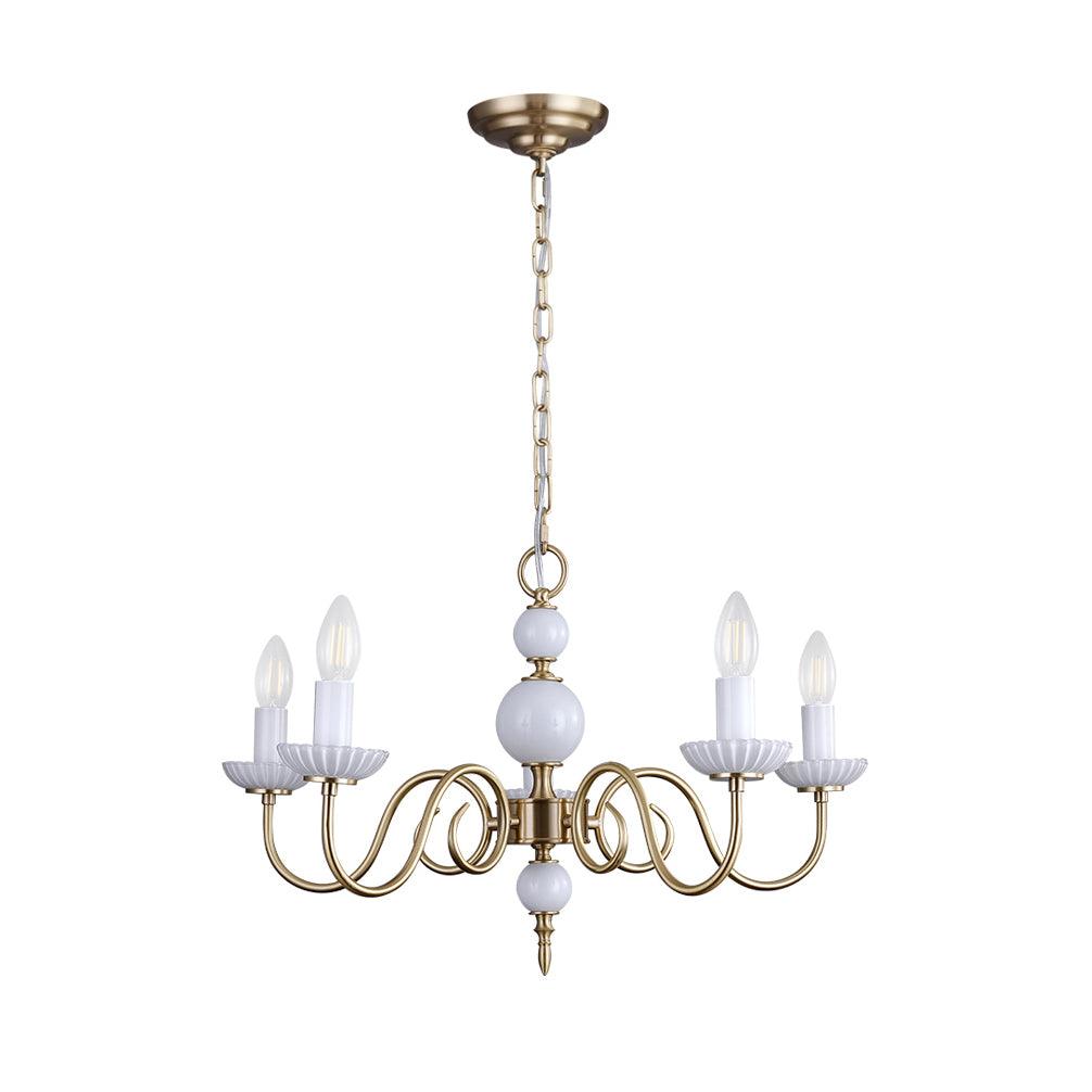 Lustra Chandelier Carlita Gold Modern Five-Armed-Neutral Decor