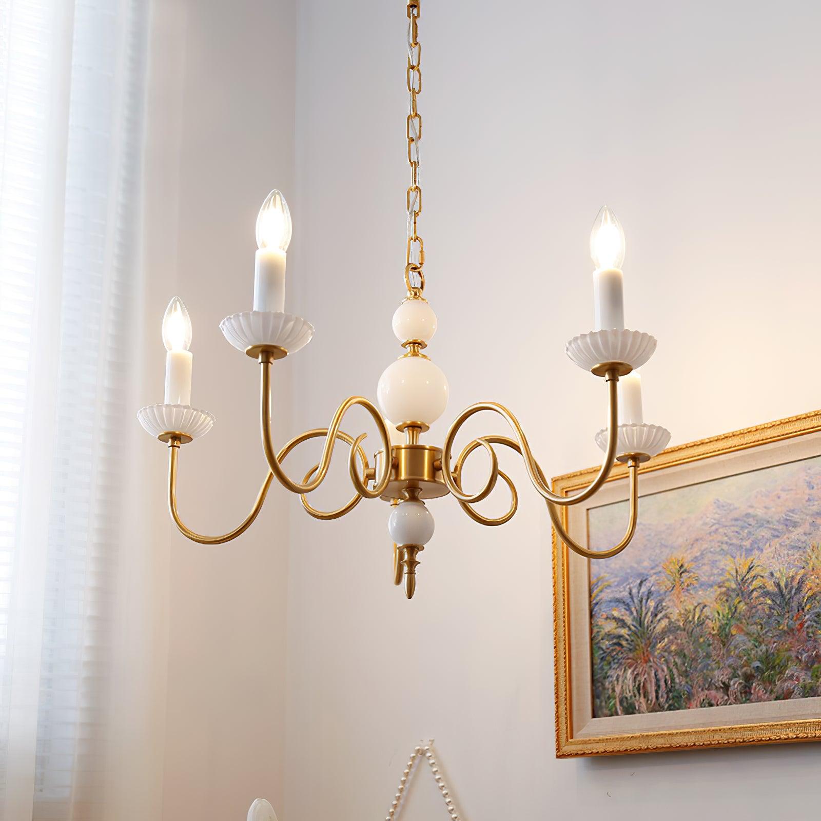 Lustra Chandelier Carlita Gold Modern Five-Armed-Neutral Decor