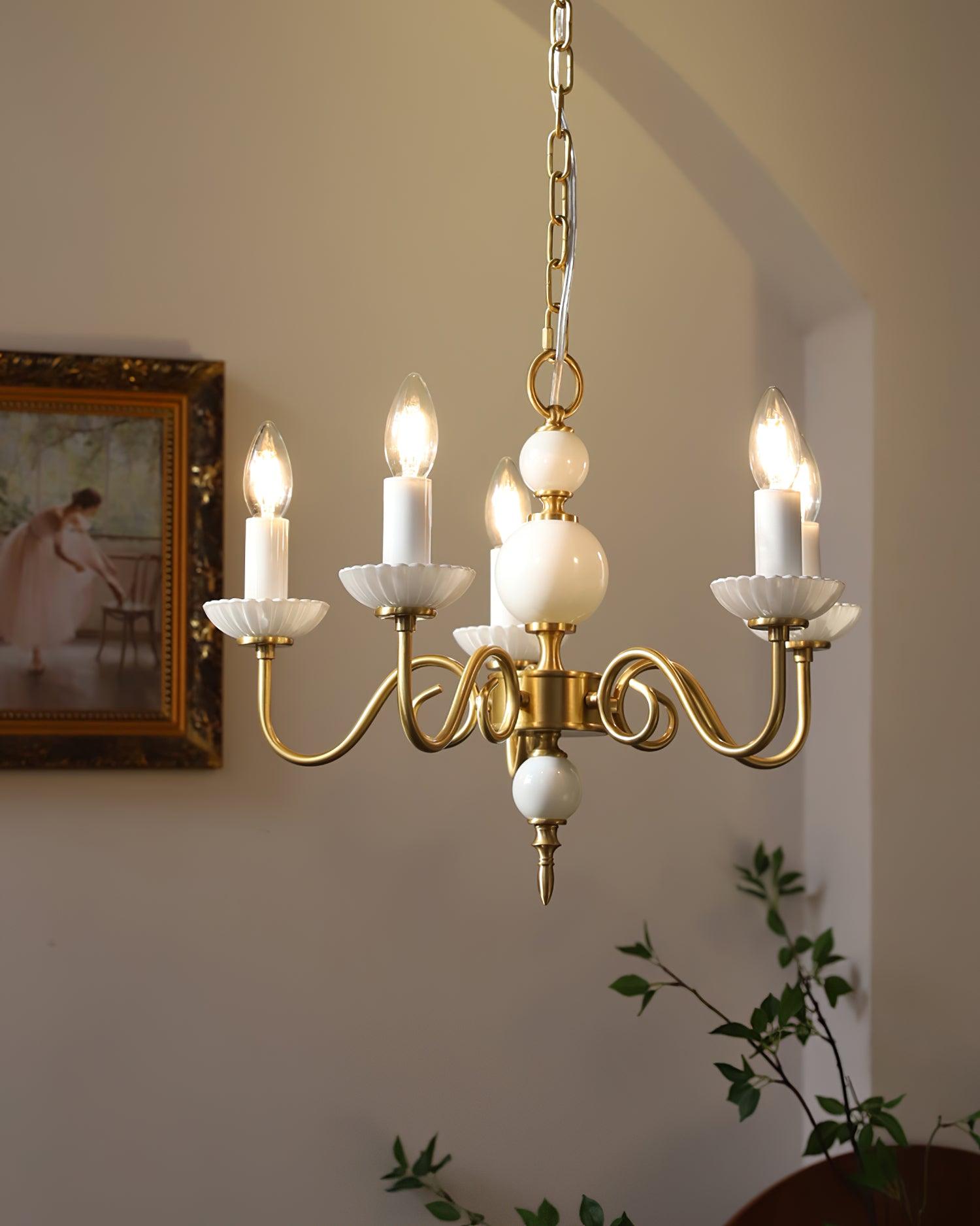 Lustra Chandelier Carlita Gold Modern Five-Armed-Neutral Decor