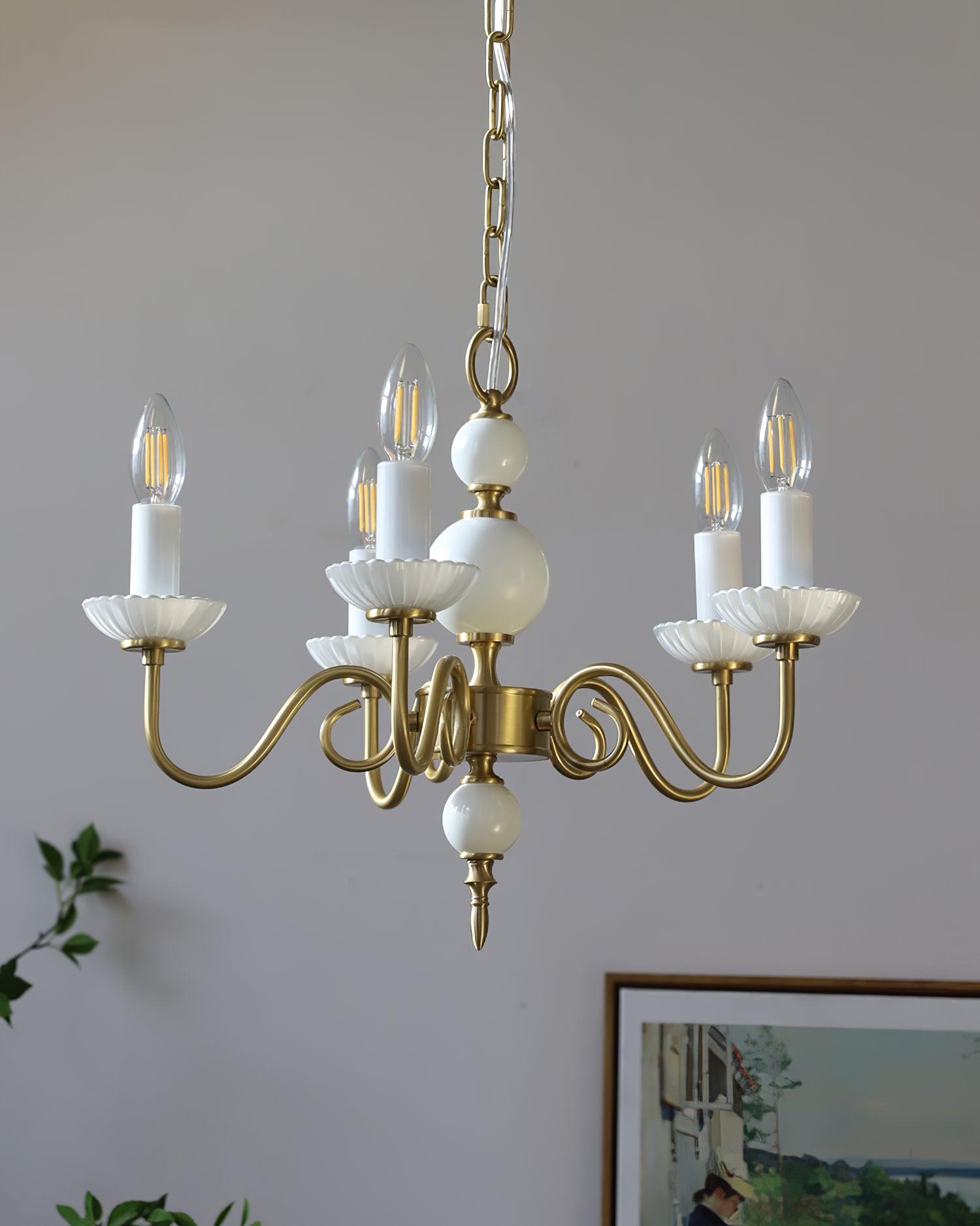 Lustra Chandelier Carlita Gold Modern Five-Armed-Neutral Decor