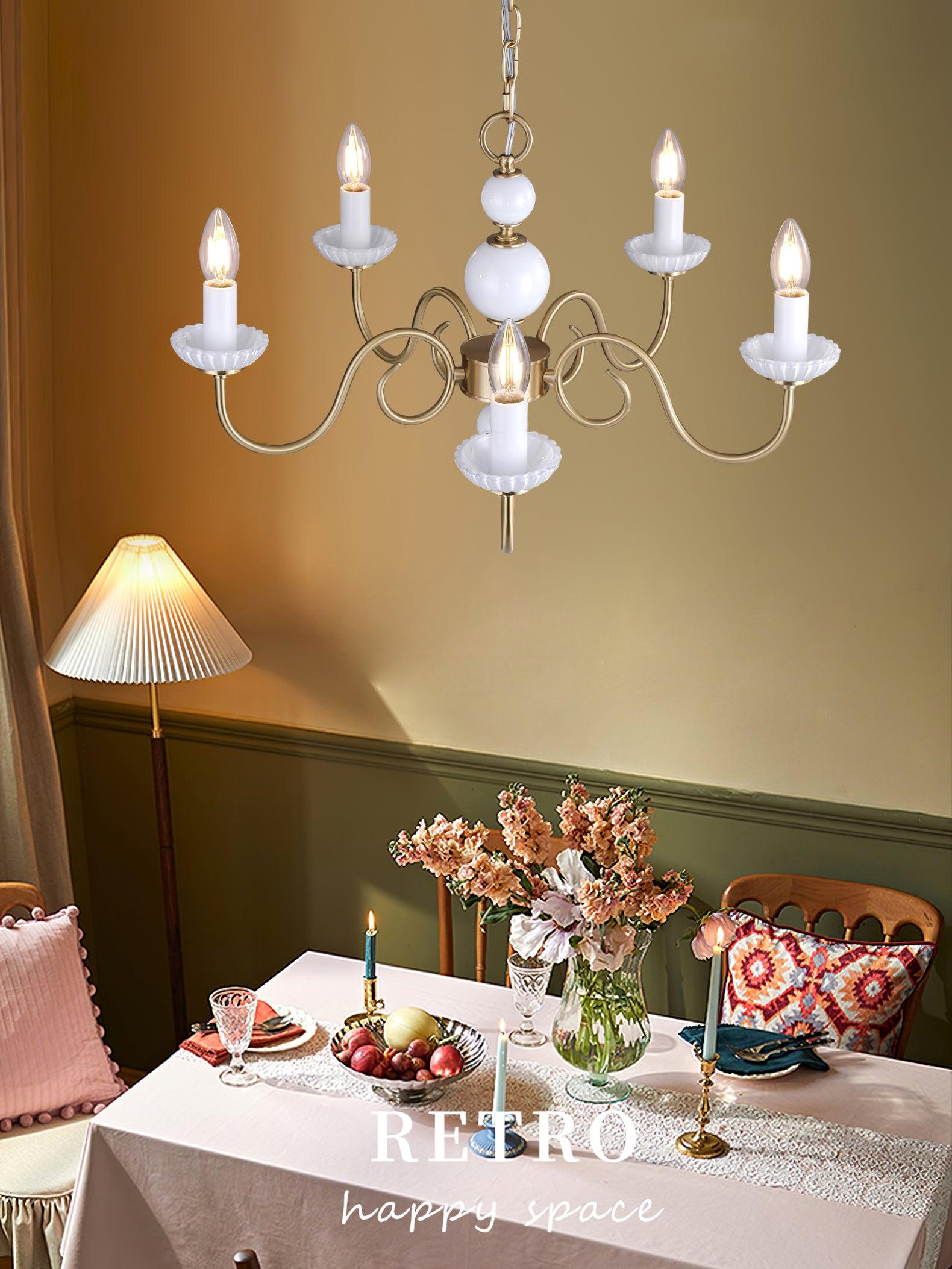Lustra Chandelier Carlita Gold Modern Five-Armed-Neutral Decor