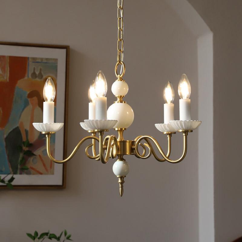 Lustra Chandelier Carlita Gold Modern Five-Armed-Neutral Decor