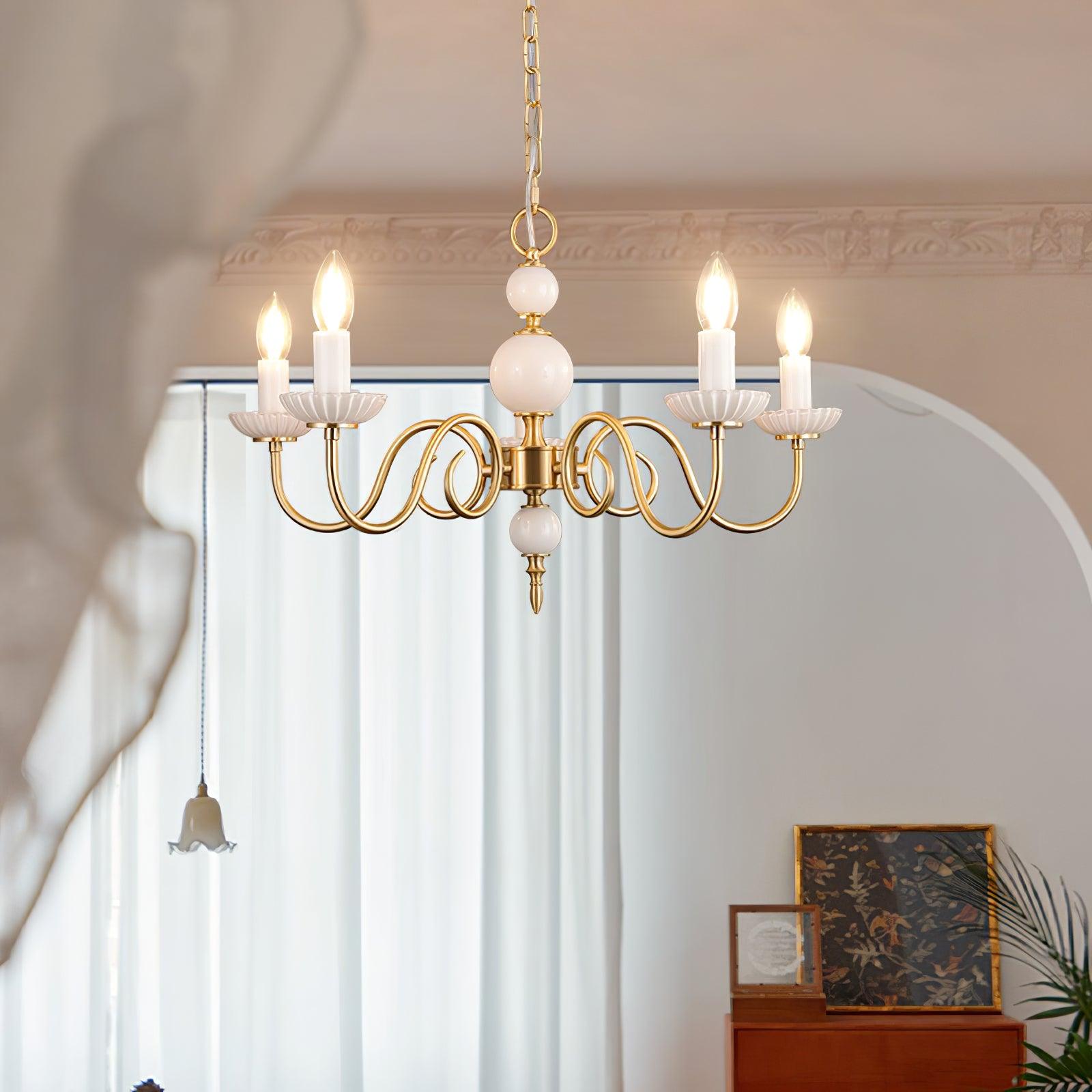 Lustra Chandelier Carlita Gold Modern Five-Armed-Neutral Decor
