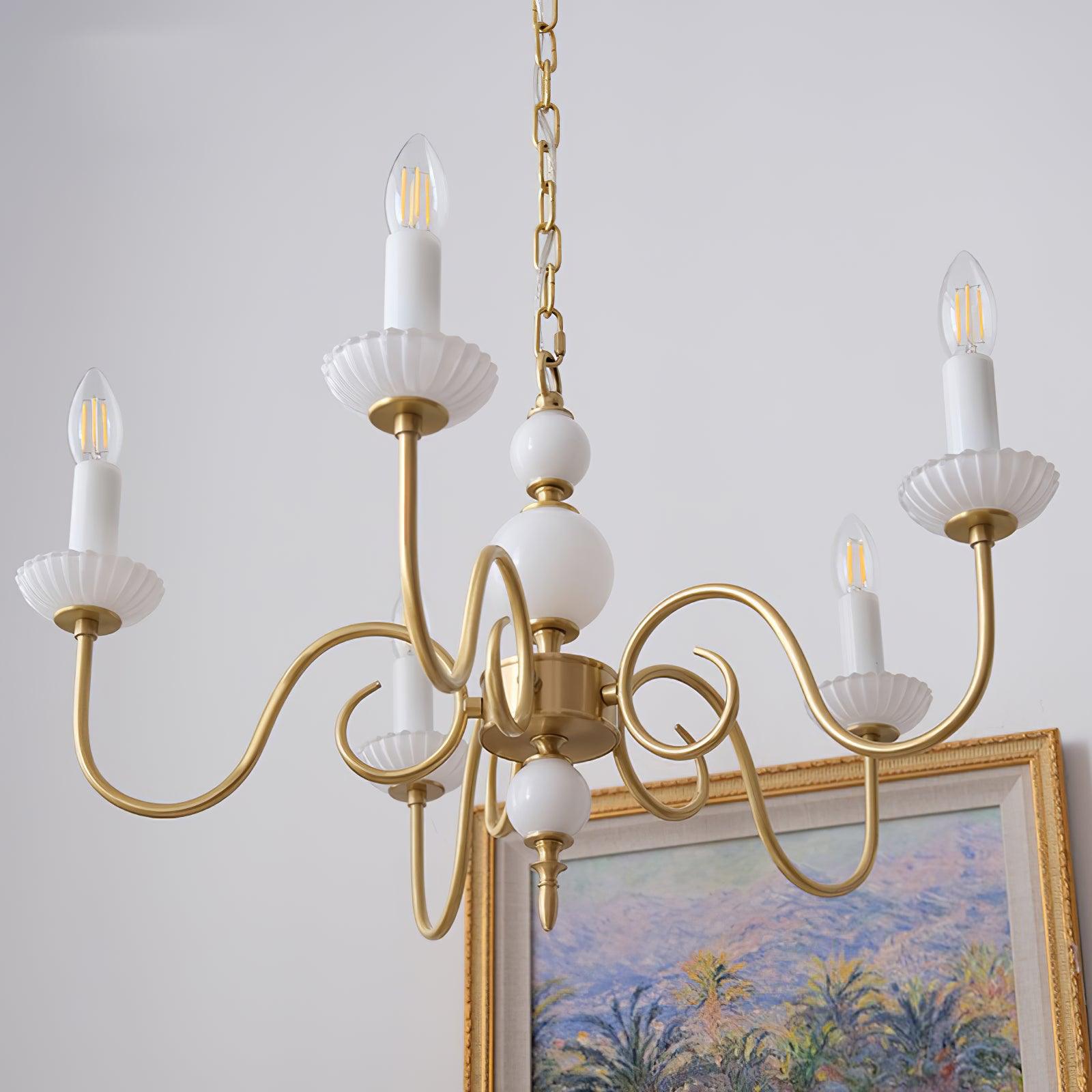 Lustra Chandelier Carlita Gold Modern Five-Armed-Neutral Decor
