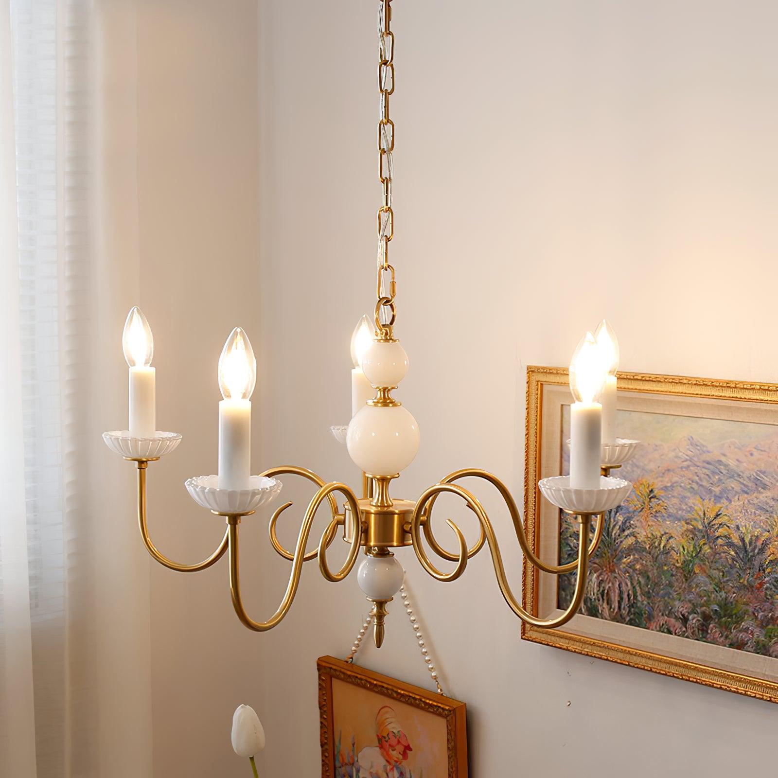 Lustra Chandelier Carlita Gold Modern Five-Armed-Neutral Decor