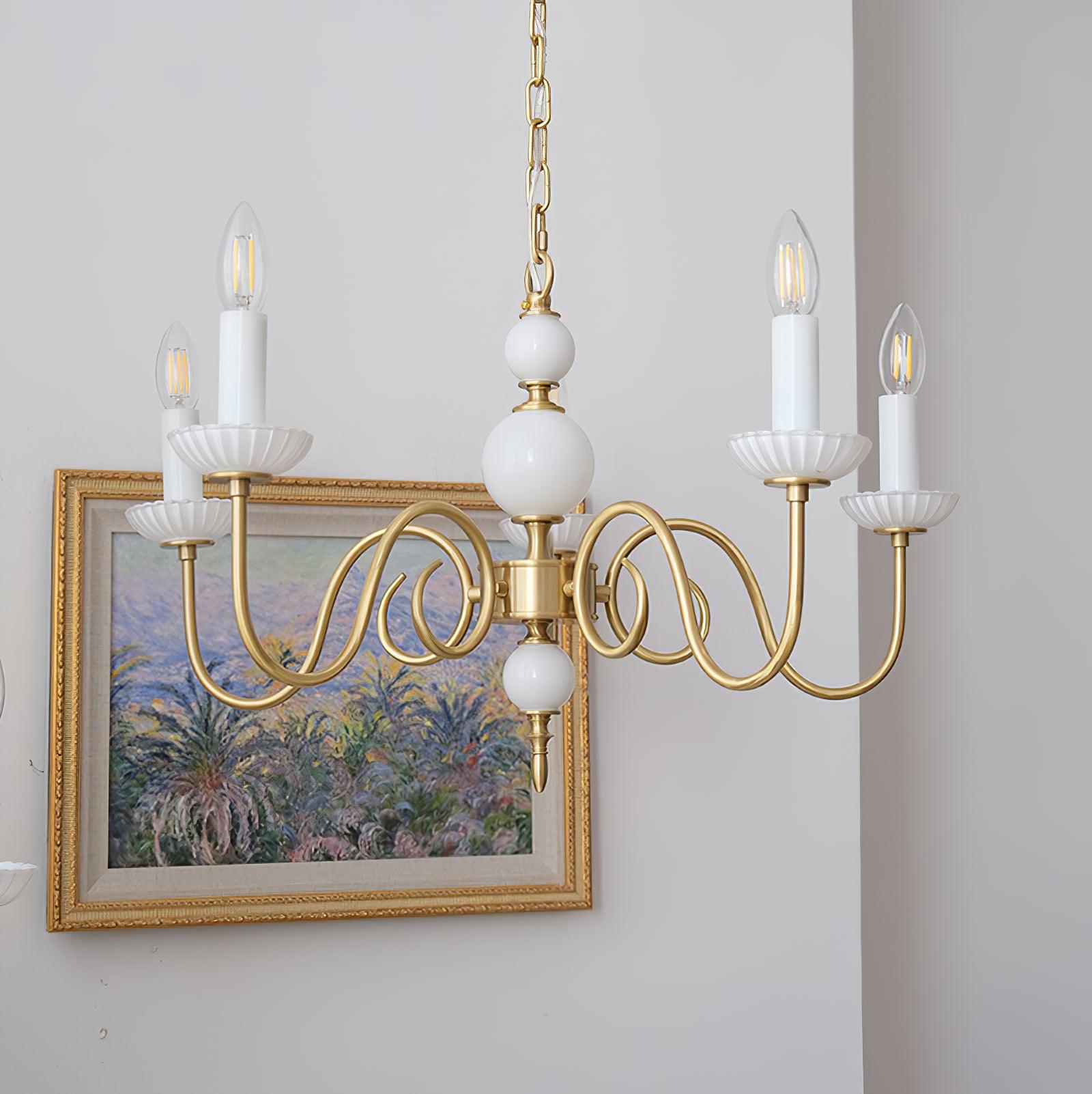 Lustra Chandelier Carlita Gold Modern Five-Armed-Neutral Decor