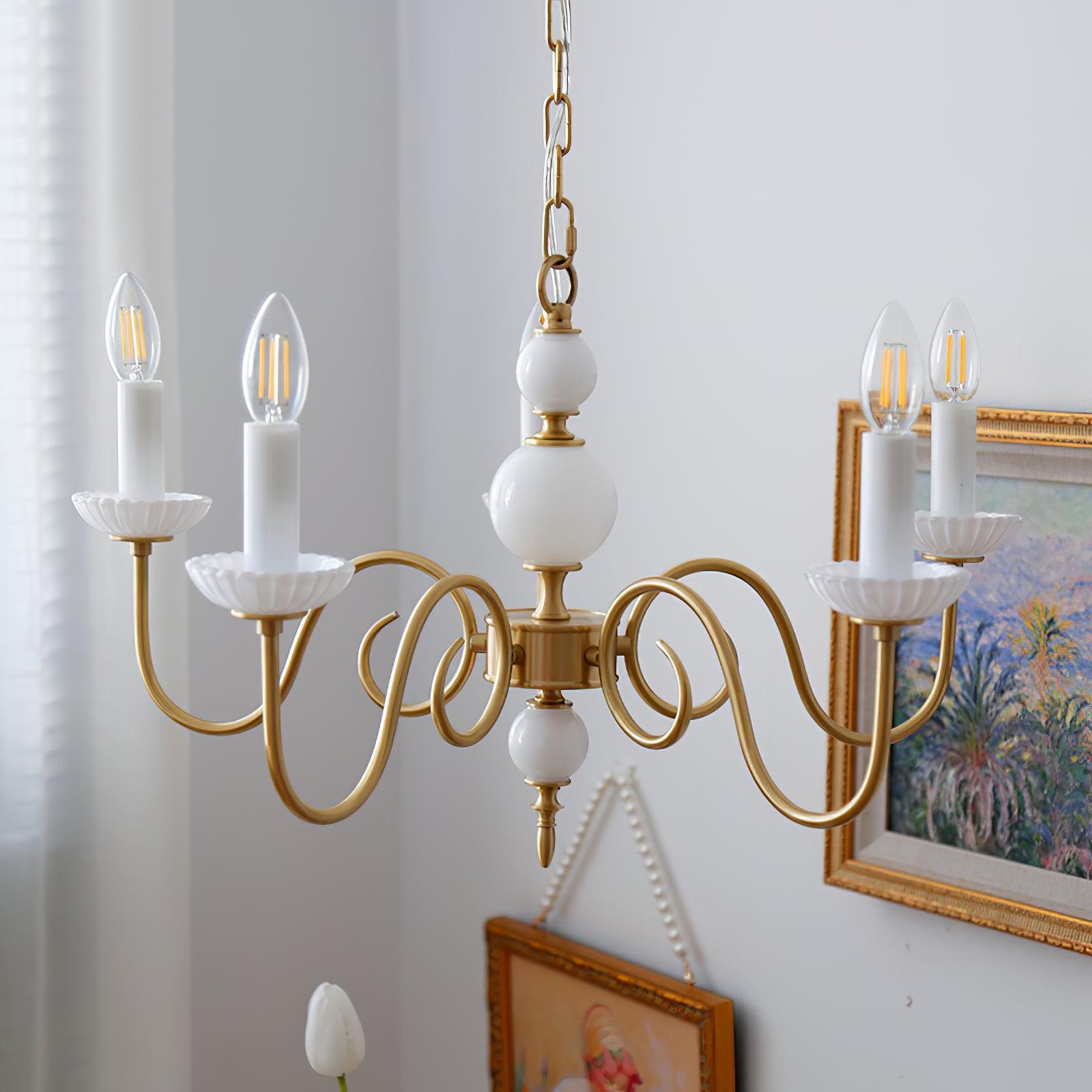 Lustra Chandelier Carlita Gold Modern Five-Armed-Neutral Decor