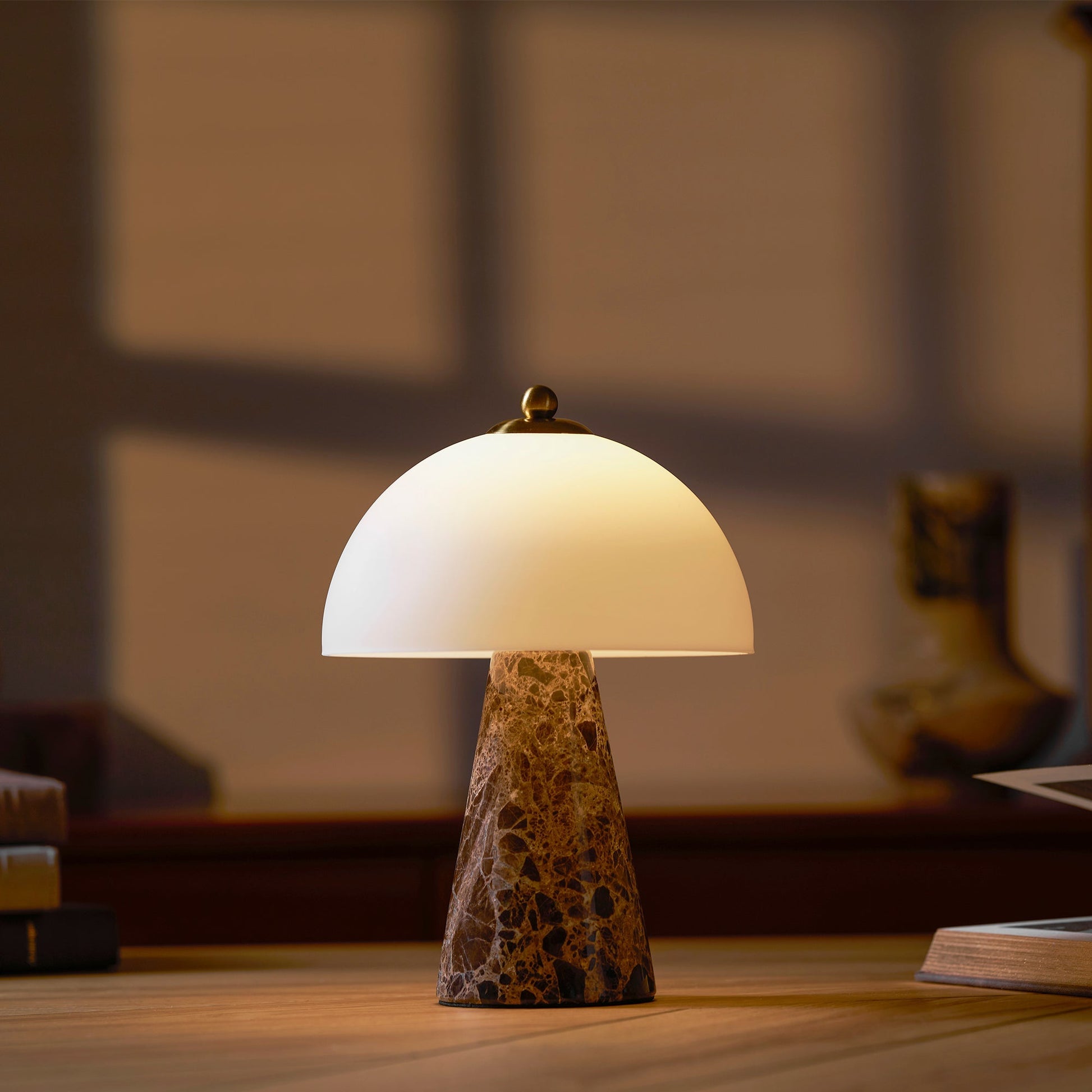 Top-down view of the Carme Table Lamp.