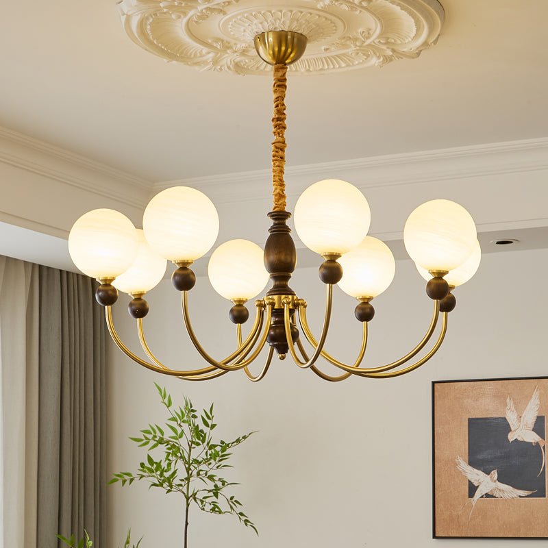 Syvineth Premium Nordic Orbital Wood Chandelier-Neutral Decor