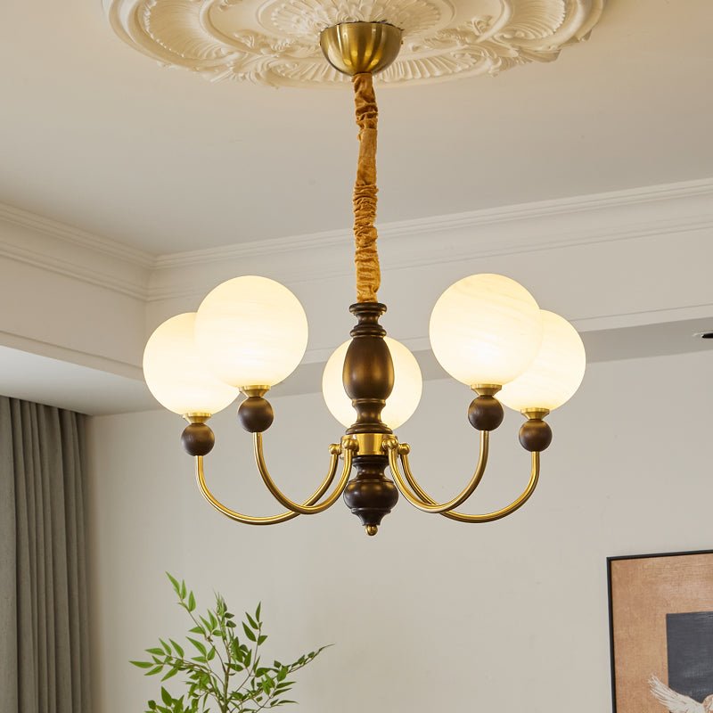 Syvineth Premium Nordic Orbital Wood Chandelier-Neutral Decor