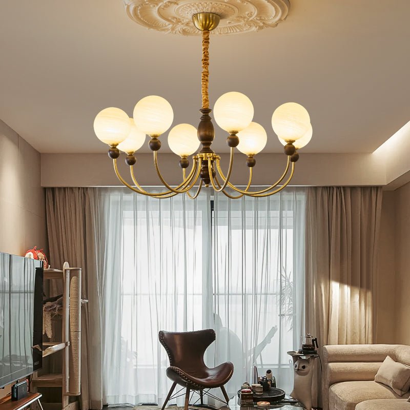 Syvineth Premium Nordic Orbital Wood Chandelier-Neutral Decor