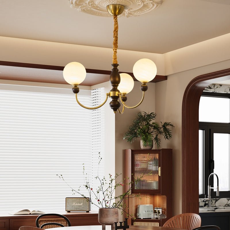 Syvineth Premium Nordic Orbital Wood Chandelier-Neutral Decor