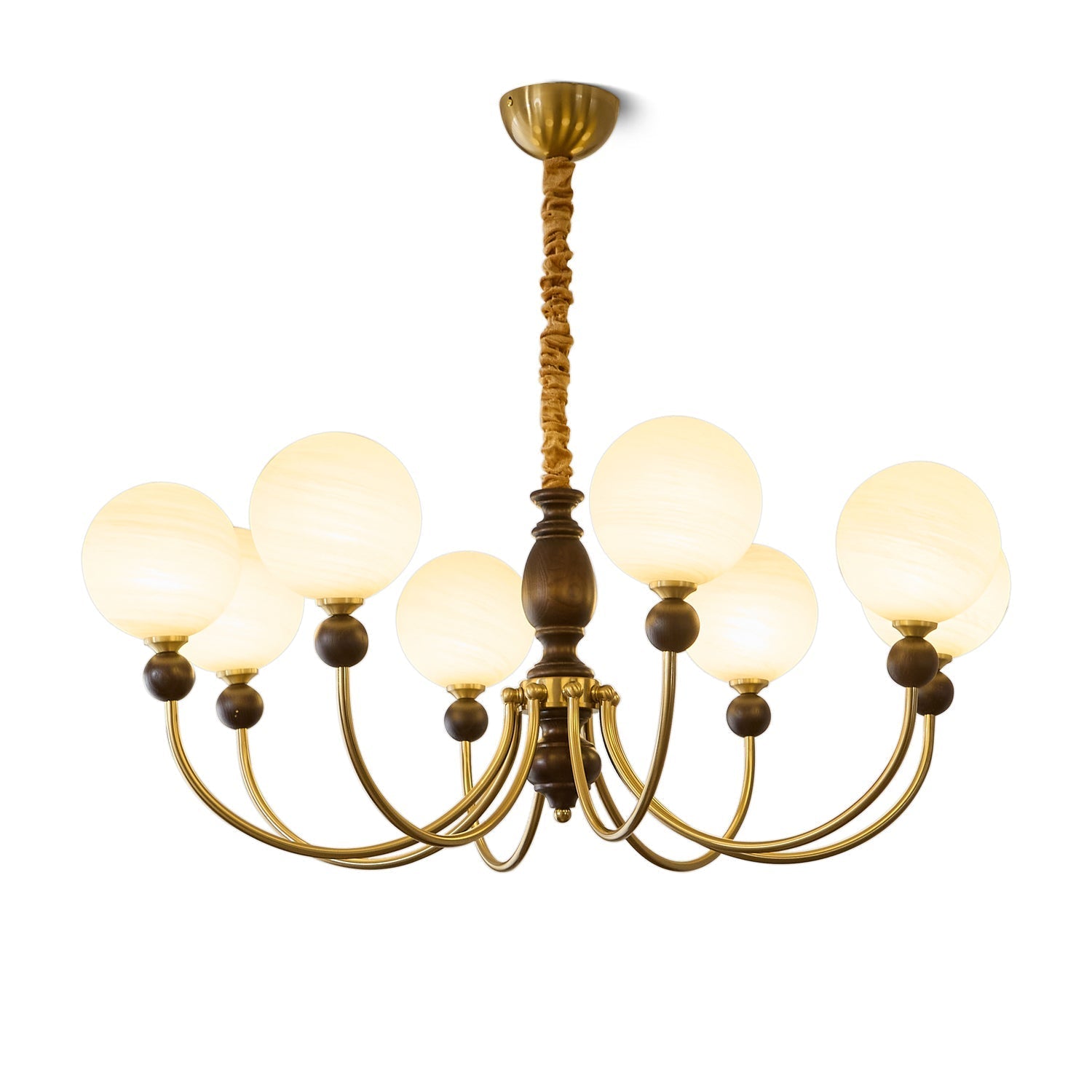 Syvineth Premium Nordic Orbital Wood Chandelier-Neutral Decor