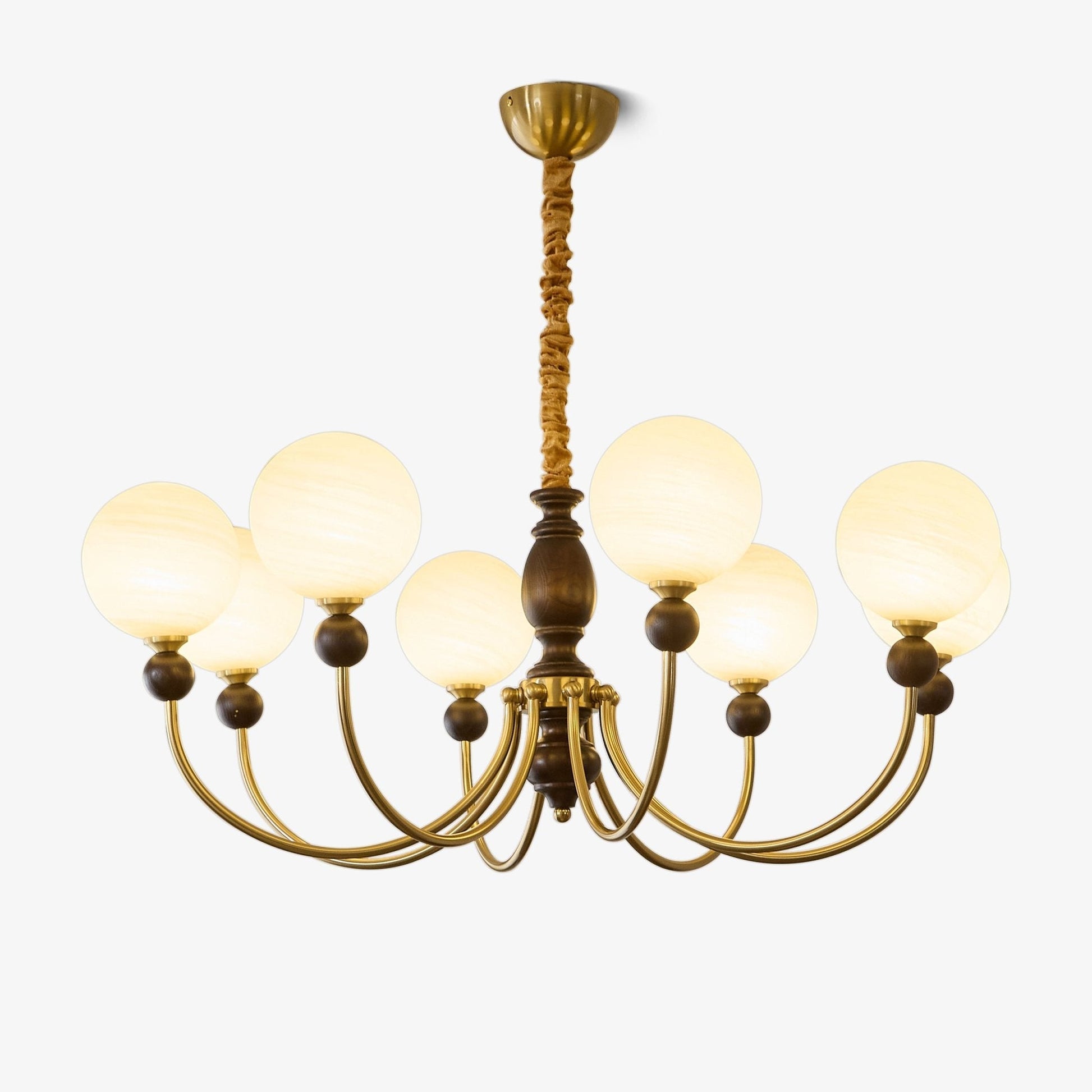 Syvineth Premium Nordic Orbital Wood Chandelier-Neutral Decor