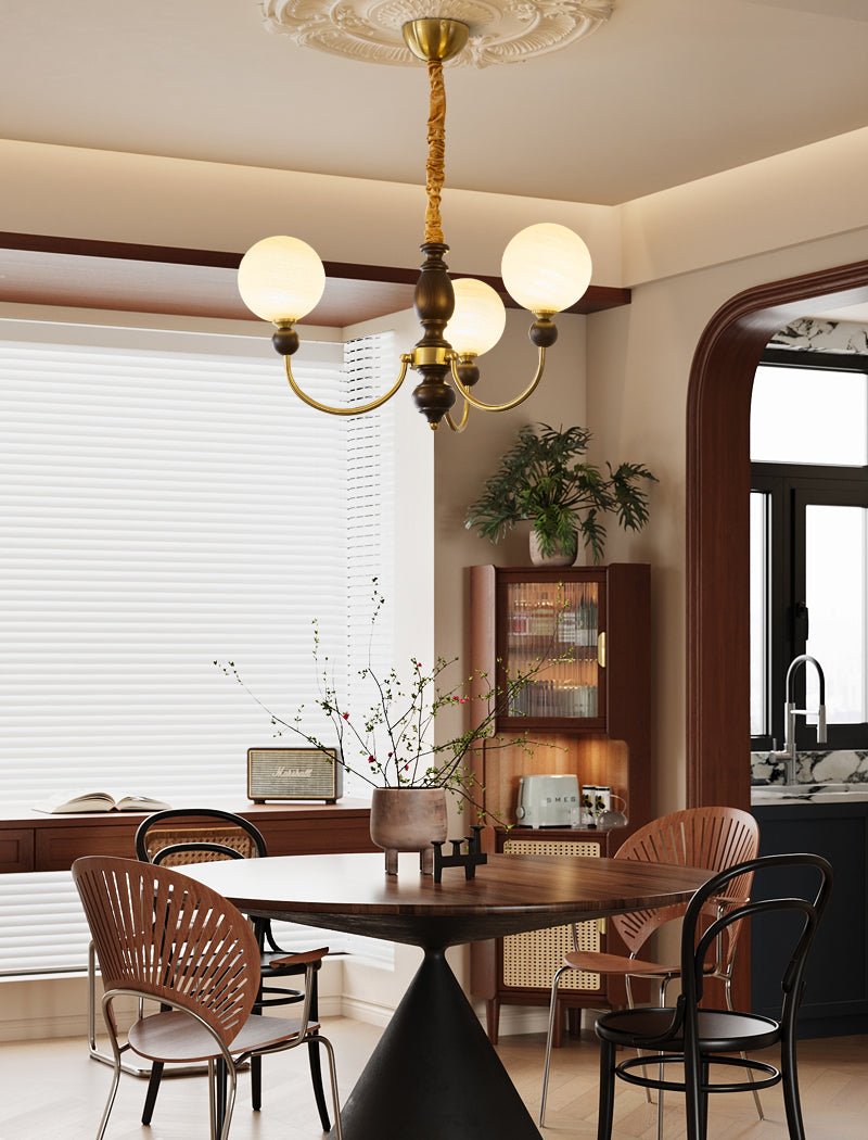 Syvineth Premium Nordic Orbital Wood Chandelier-Neutral Decor