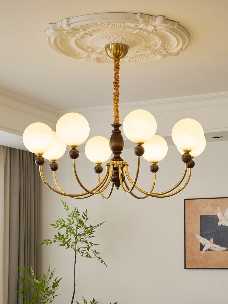 Syvineth Premium Nordic Orbital Wood Chandelier-Neutral Decor