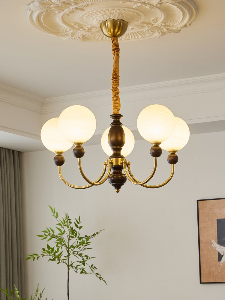 Syvineth Premium Nordic Orbital Wood Chandelier-Neutral Decor
