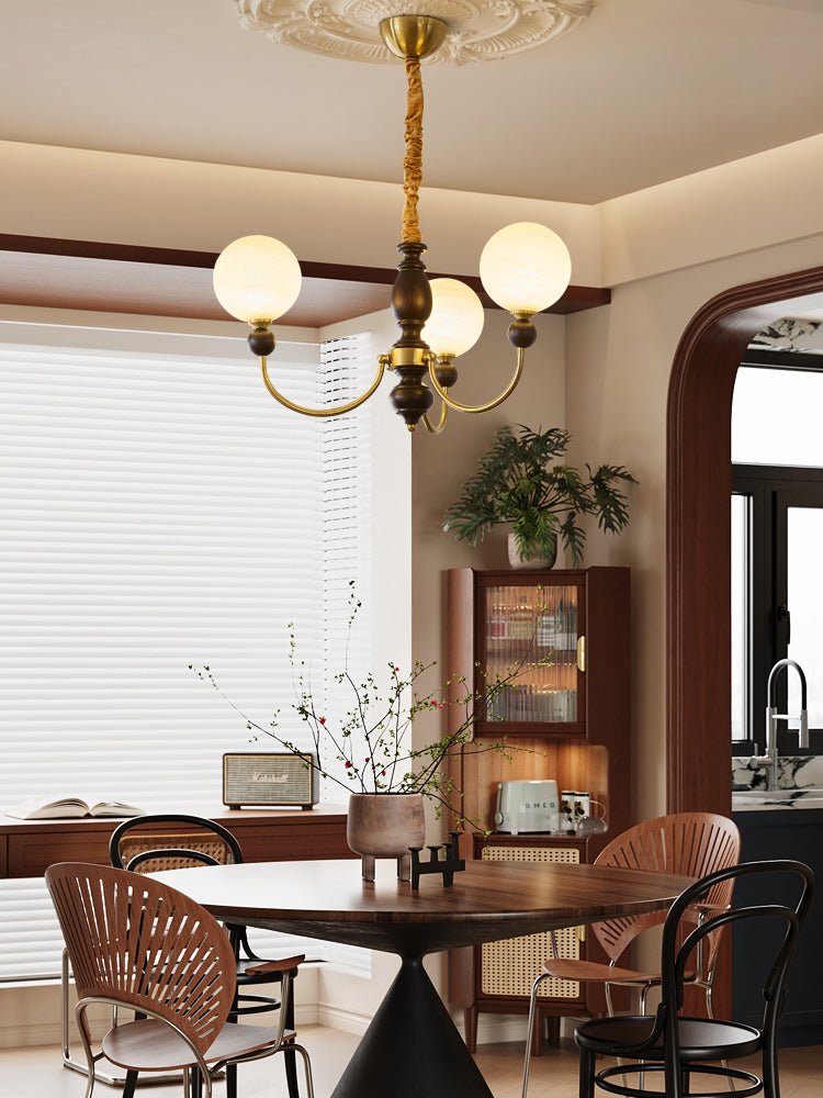 Syvineth Premium Nordic Orbital Wood Chandelier-Neutral Decor