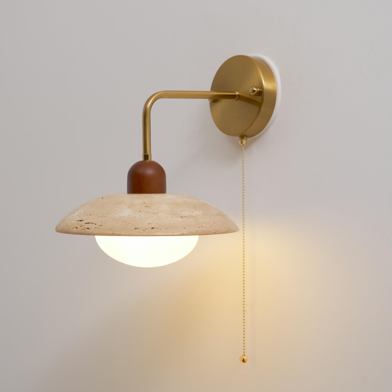 Leto Travertine Wall Sconce-Neutral Decor