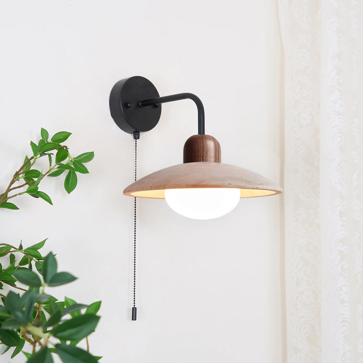 Leto Travertine Wall Sconce-Neutral Decor