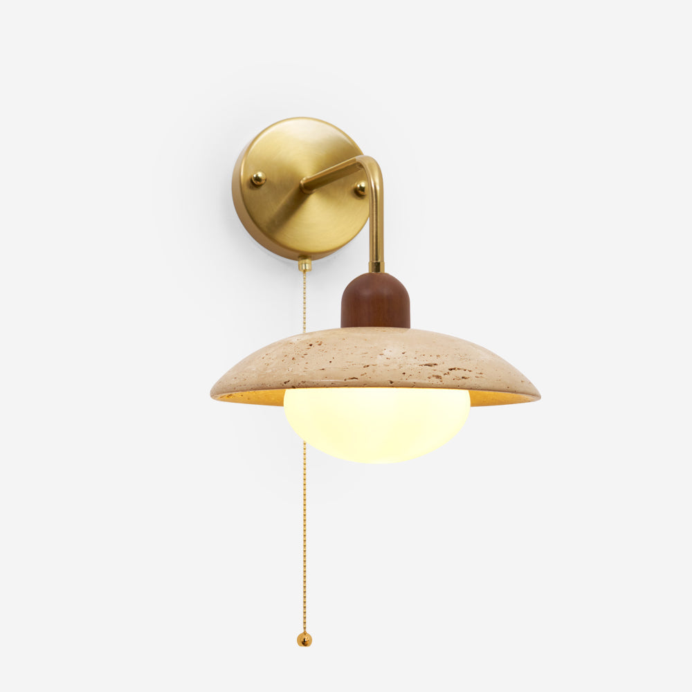 Leto Travertine Wall Sconce-Neutral Decor