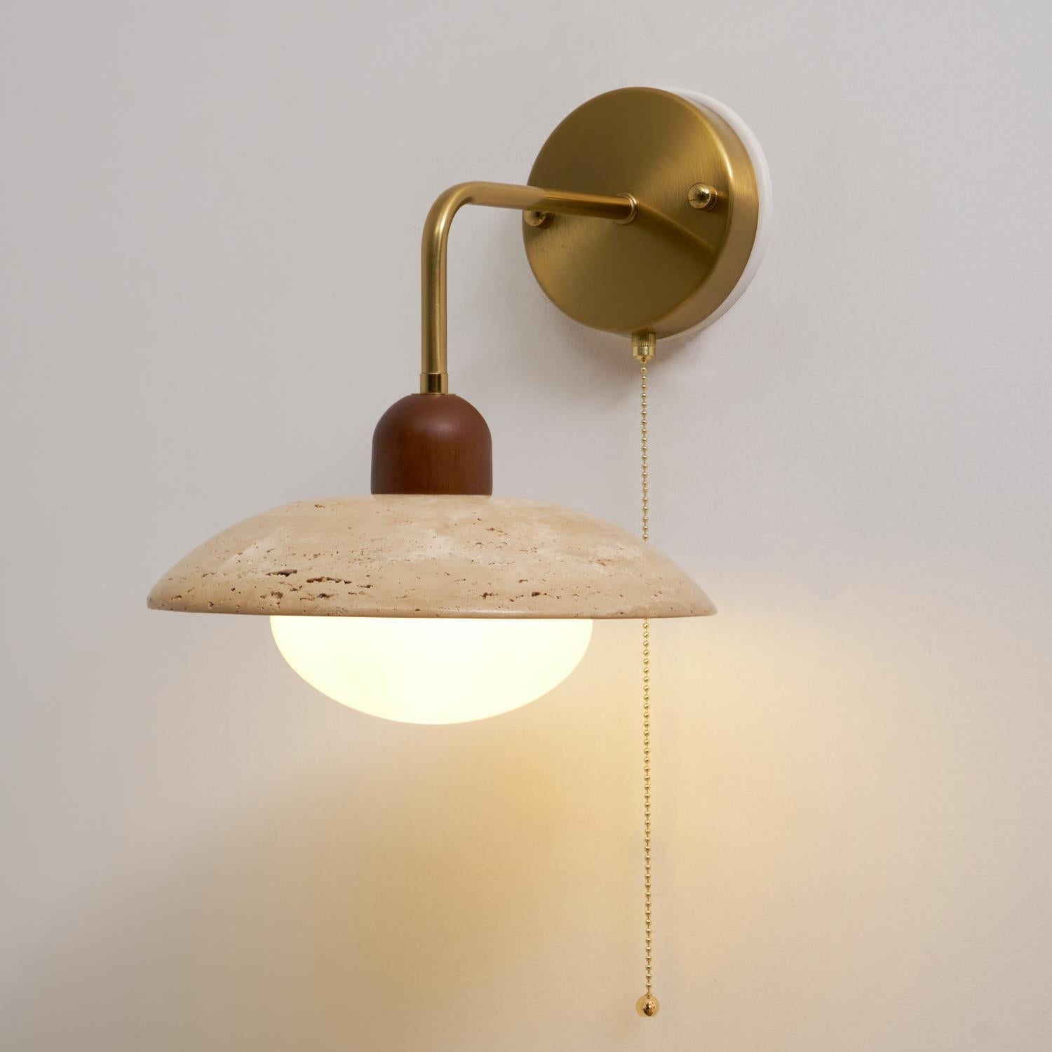 Leto Travertine Wall Sconce-Neutral Decor