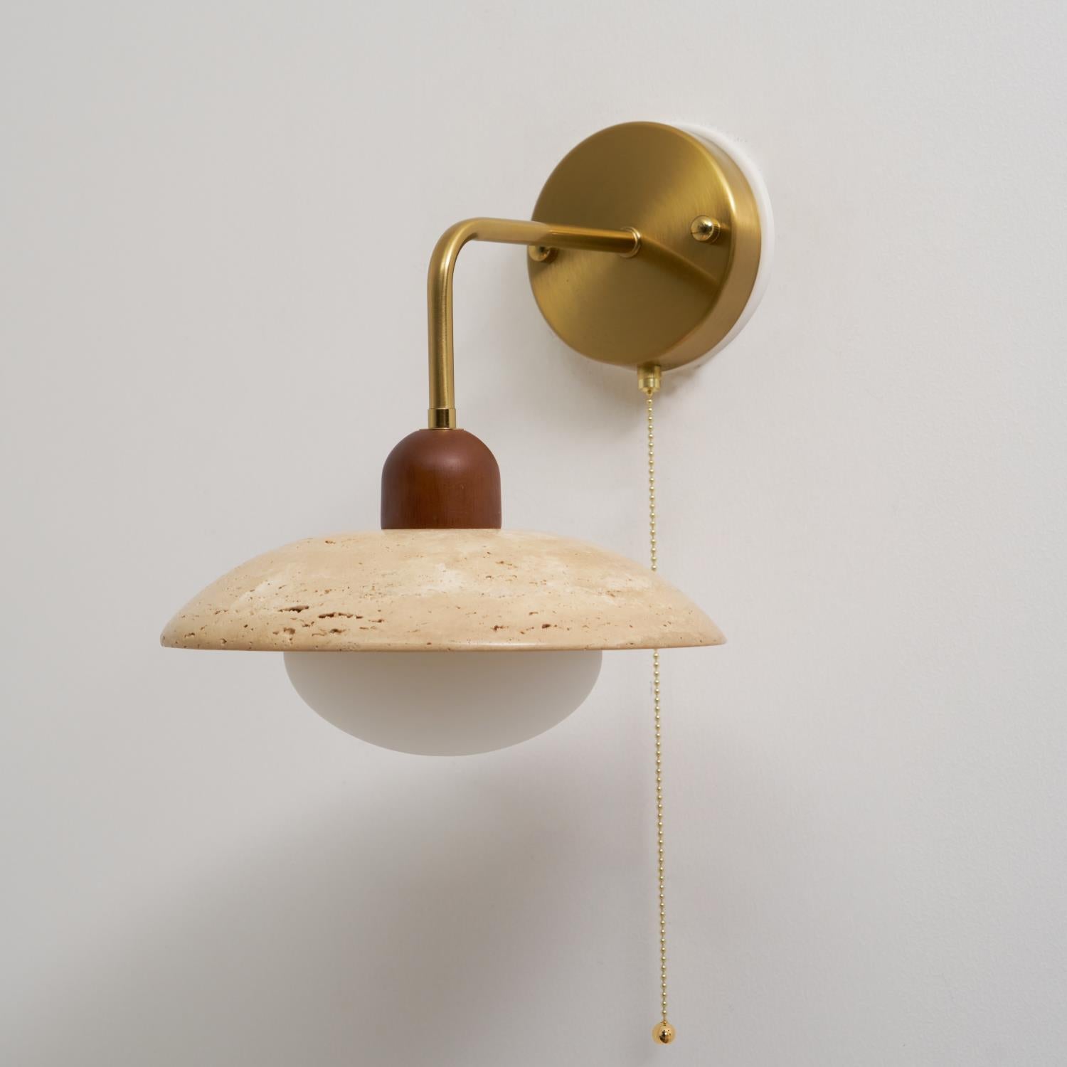 Leto Travertine Wall Sconce-Neutral Decor