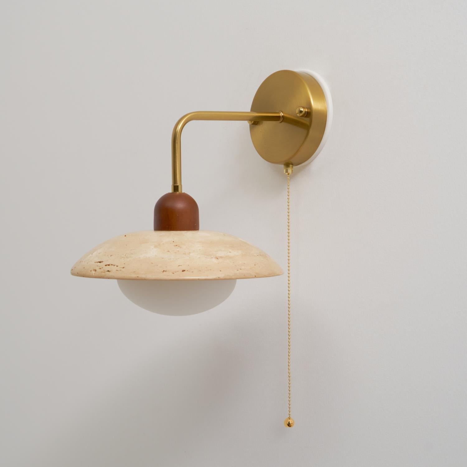Leto Travertine Wall Sconce-Neutral Decor
