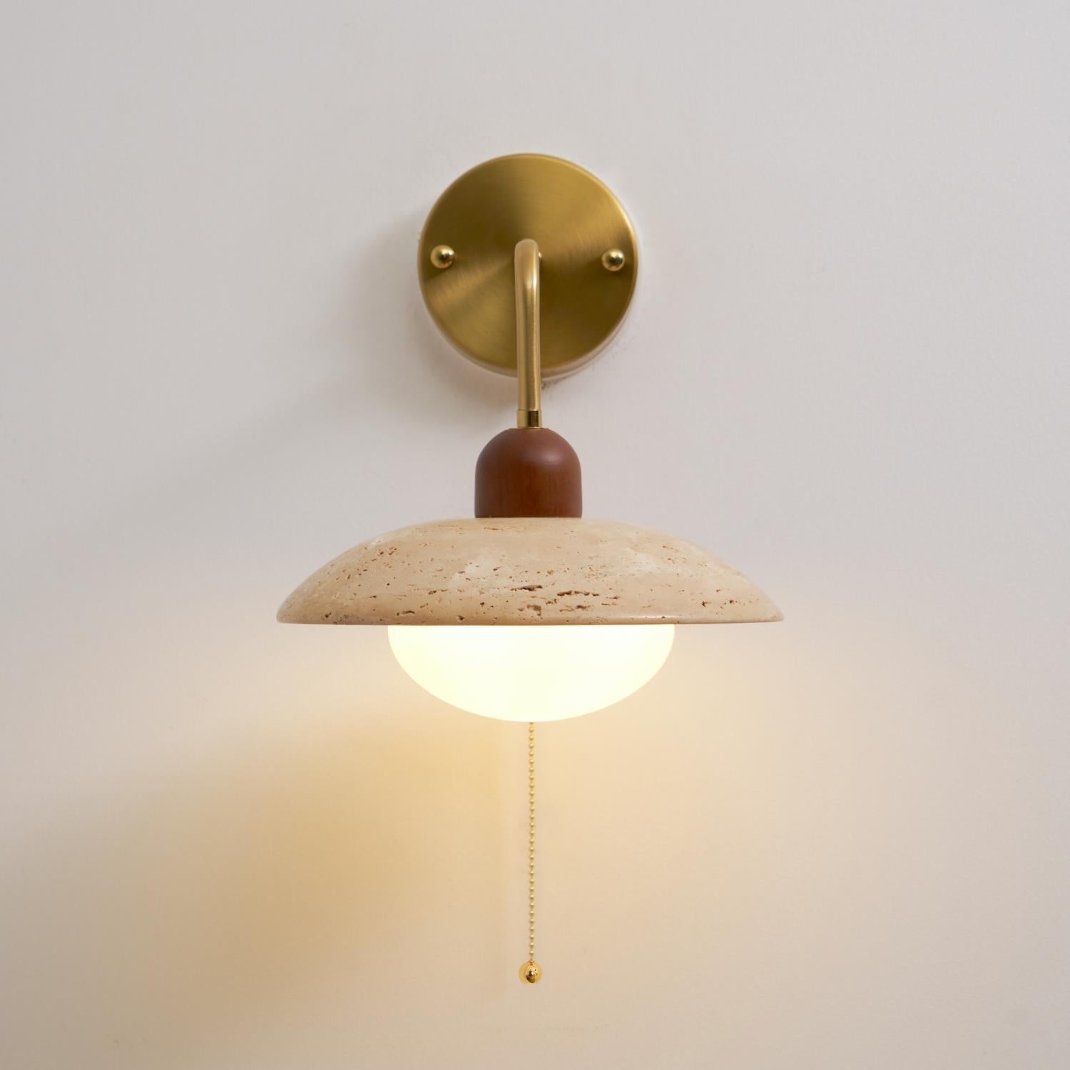 Leto Travertine Wall Sconce-Neutral Decor