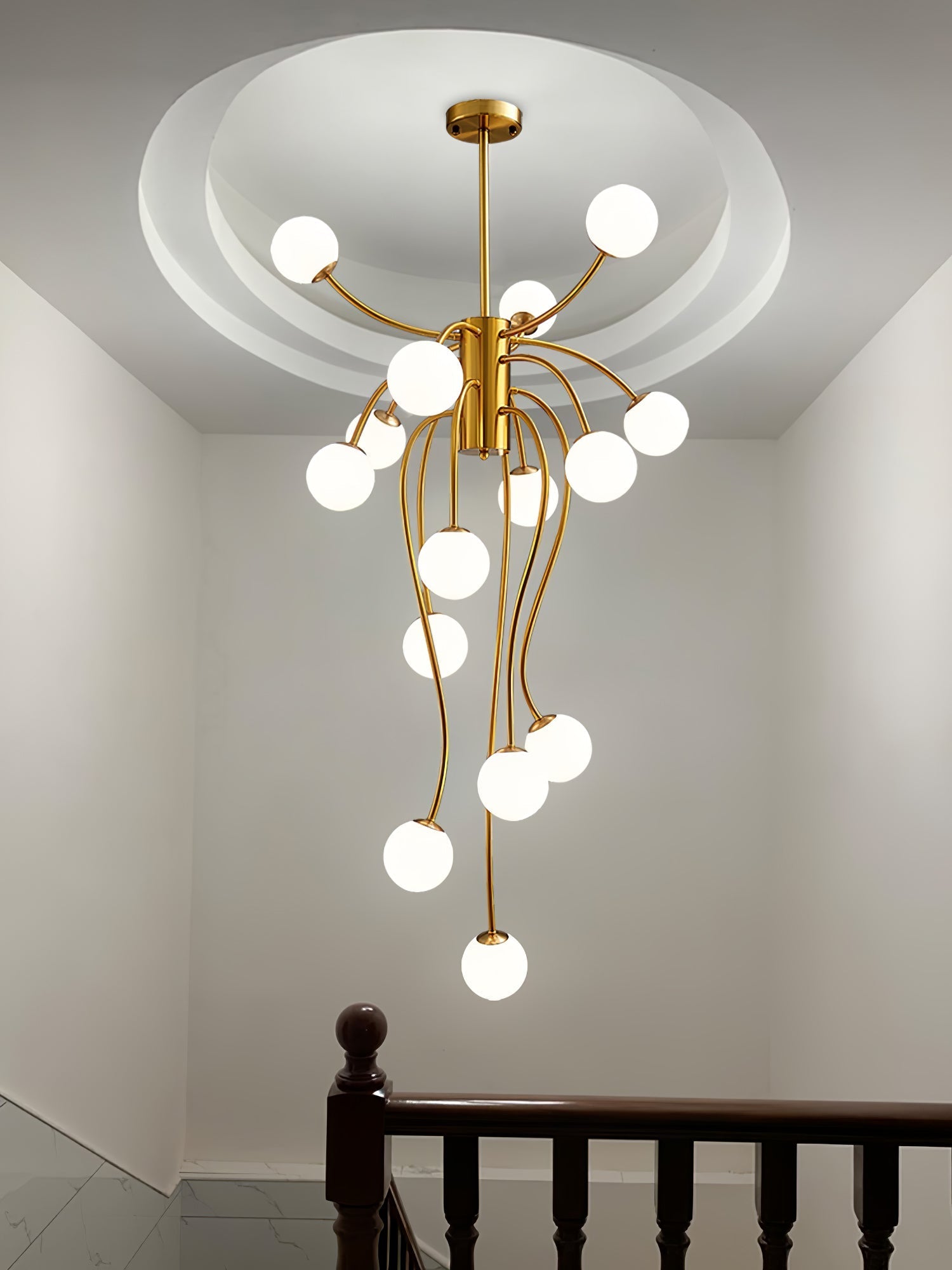 Astralyn Brass Globe Chandelier-Neutral Decor