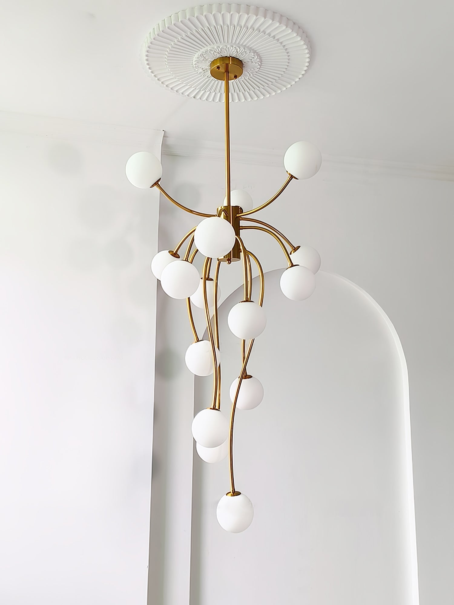 Astralyn Brass Globe Chandelier-Neutral Decor