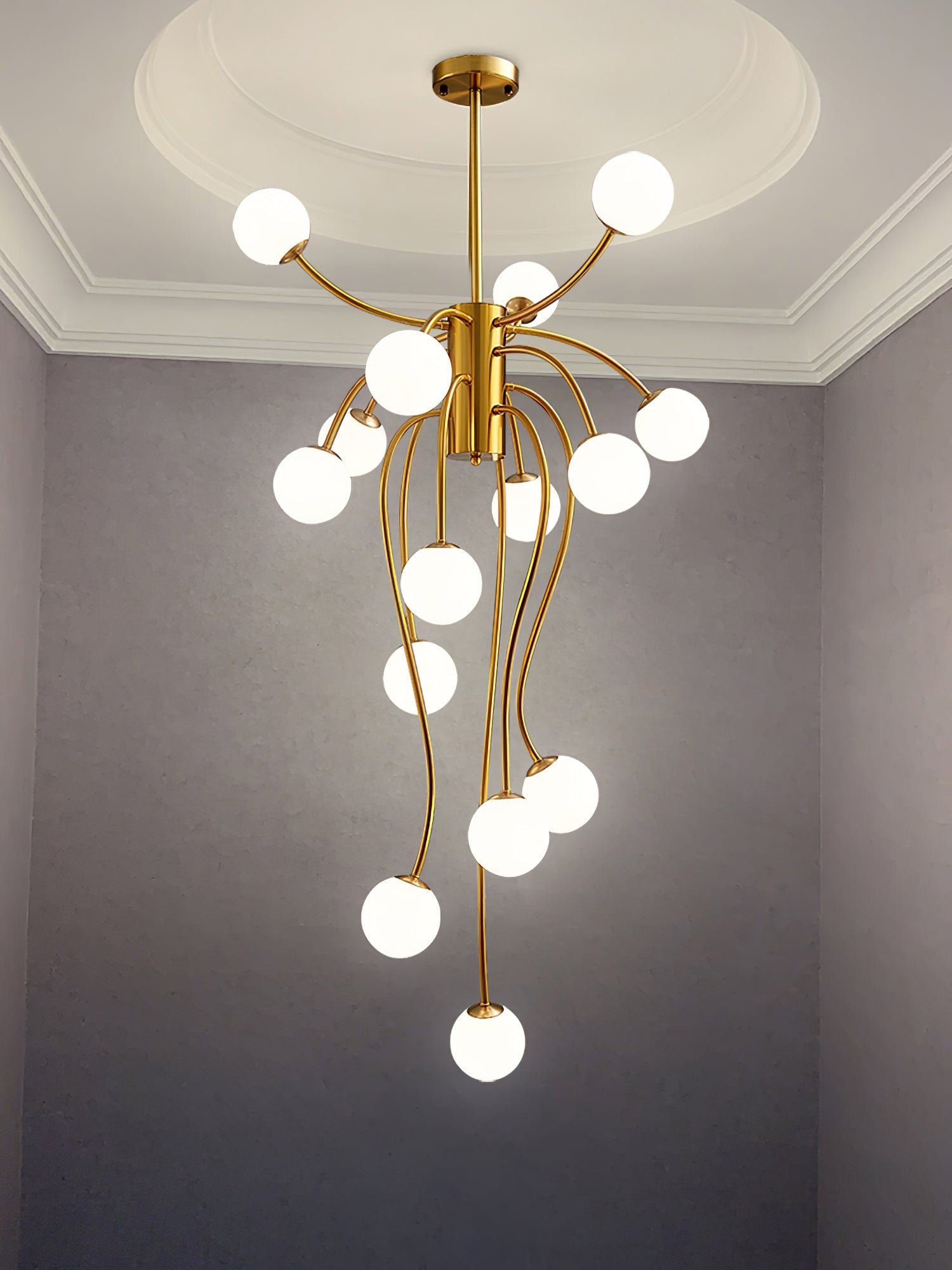 Astralyn Brass Globe Chandelier-Neutral Decor
