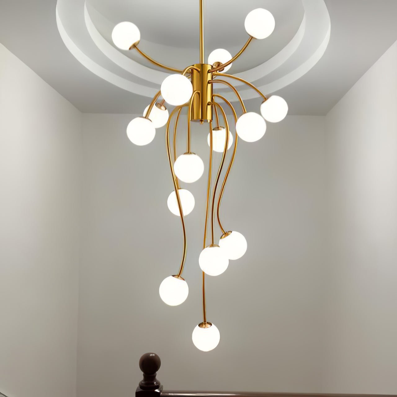 Astralyn Brass Globe Chandelier-Neutral Decor