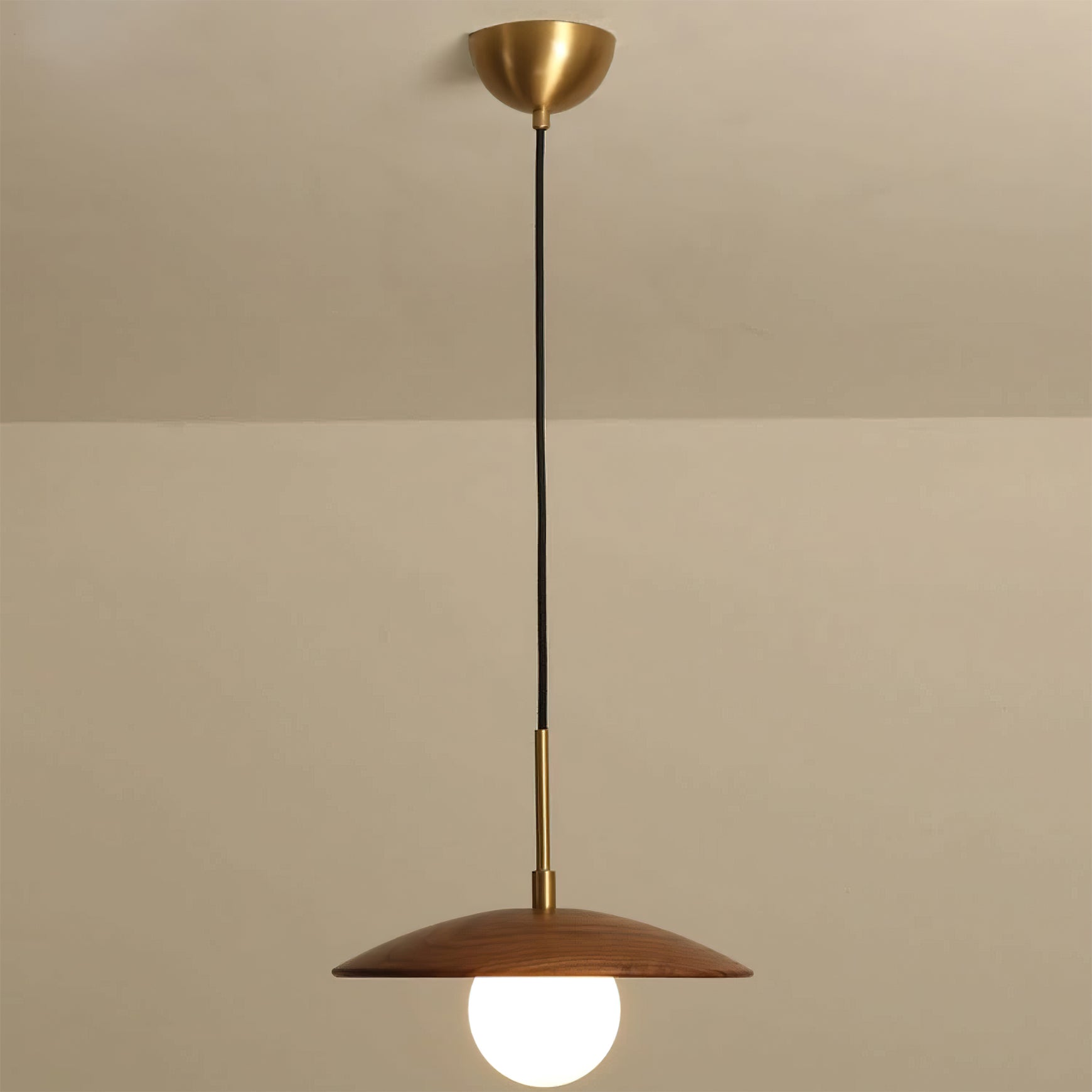 Caroll Pendant Light with dimensions displayed for scale.