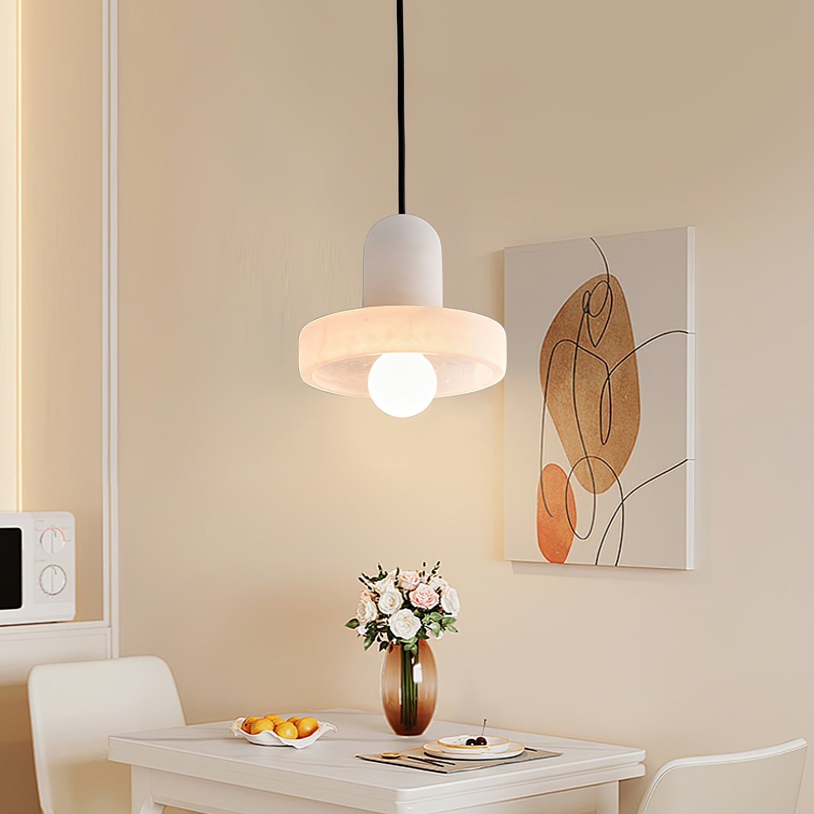 Eirven Stacked Alabaster Pendant Light-Neutral Decor