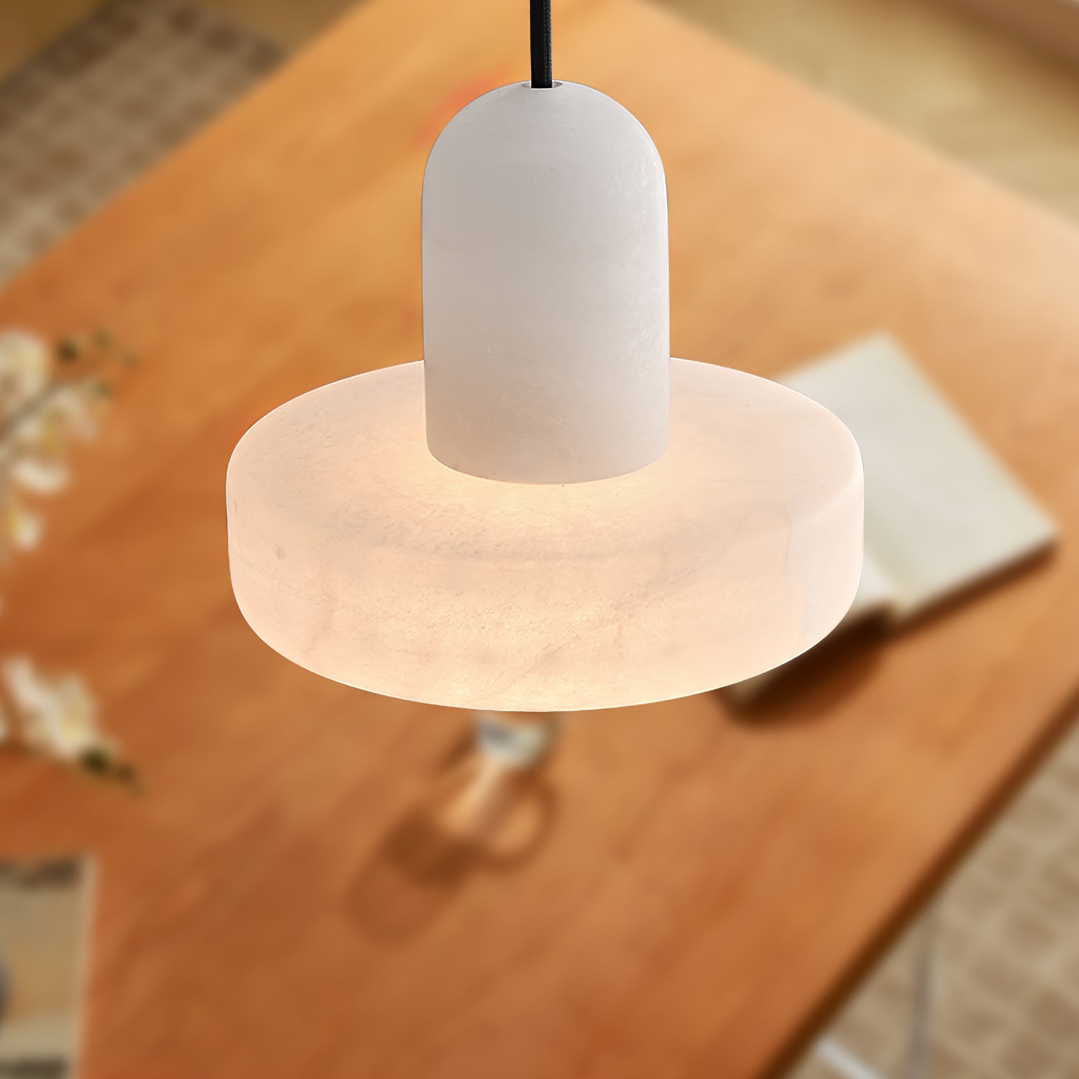 Eirven Stacked Alabaster Pendant Light-Neutral Decor