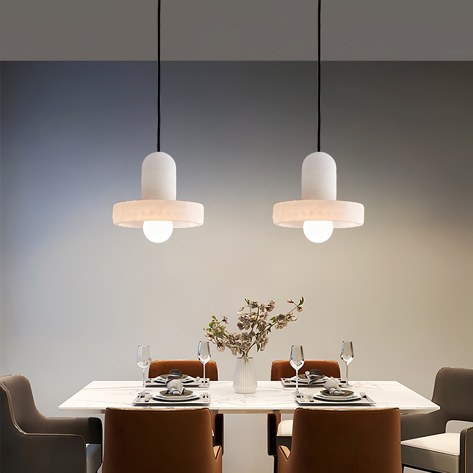 Eirven Stacked Alabaster Pendant Light-Neutral Decor