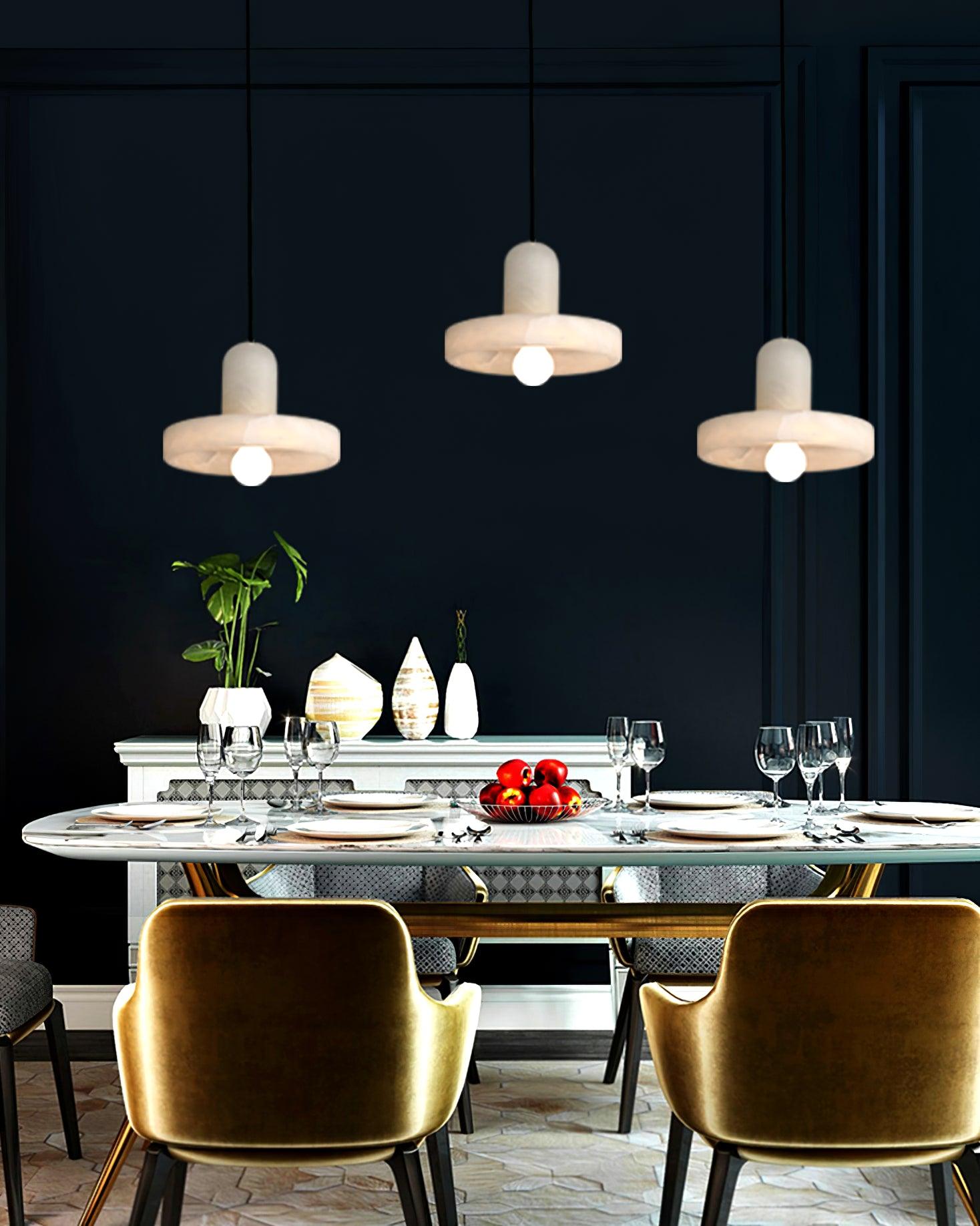 Eirven Stacked Alabaster Pendant Light-Neutral Decor