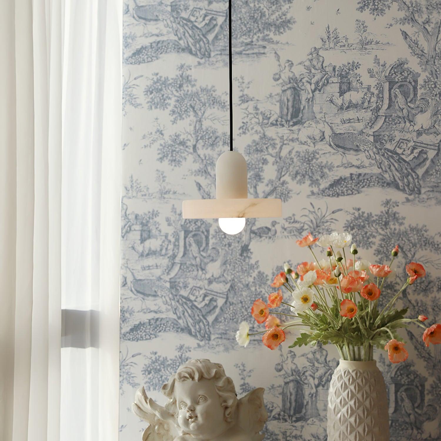 Eirven Stacked Alabaster Pendant Light-Neutral Decor