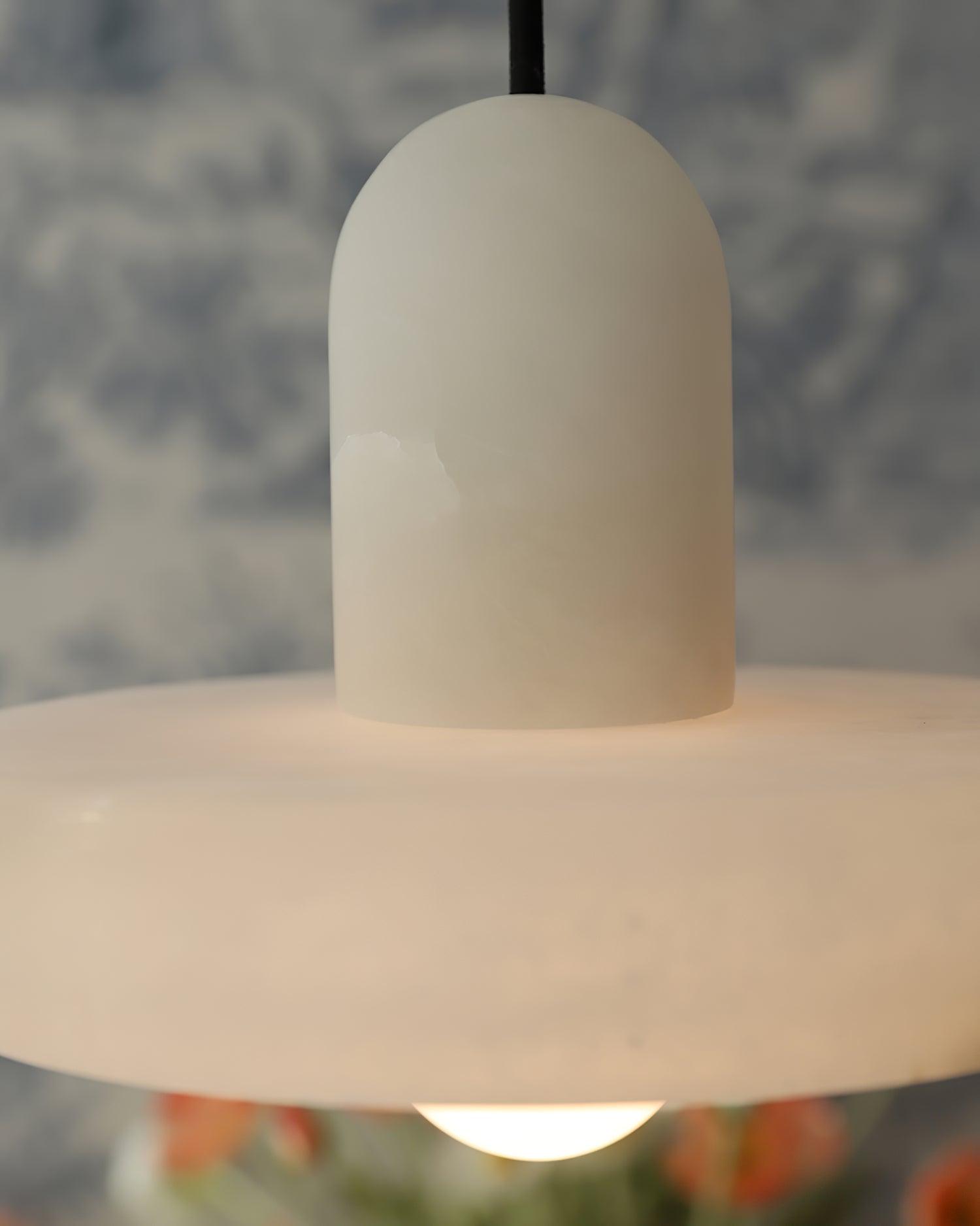 Eirven Stacked Alabaster Pendant Light-Neutral Decor