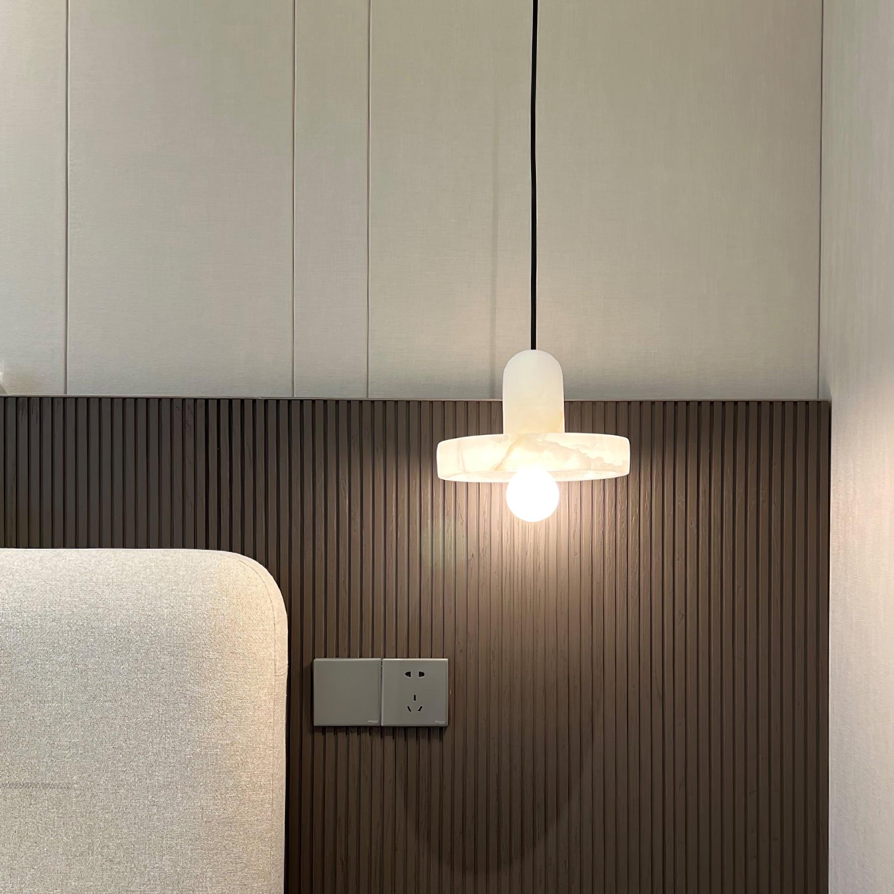 Eirven Stacked Alabaster Pendant Light-Neutral Decor