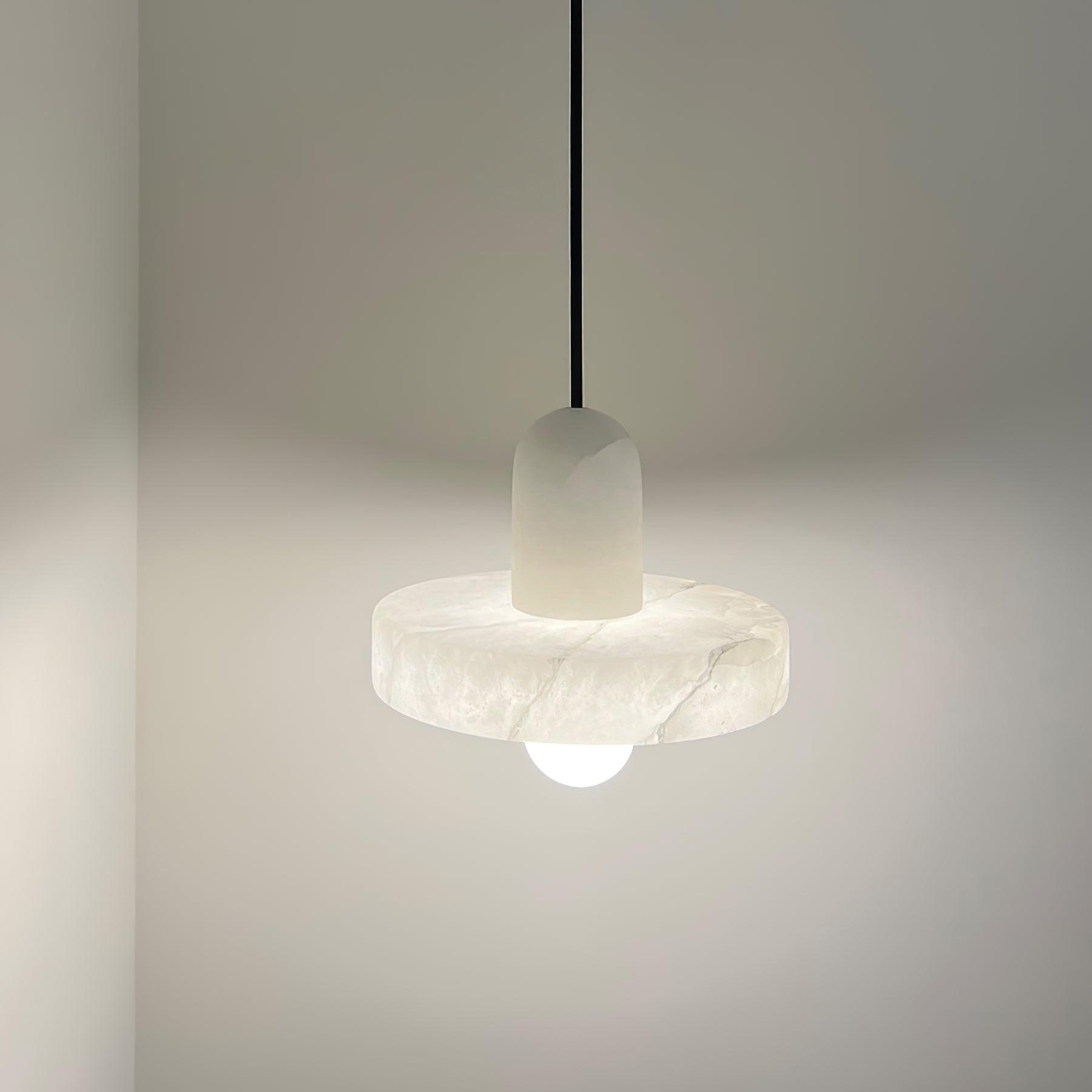 Eirven Stacked Alabaster Pendant Light-Neutral Decor