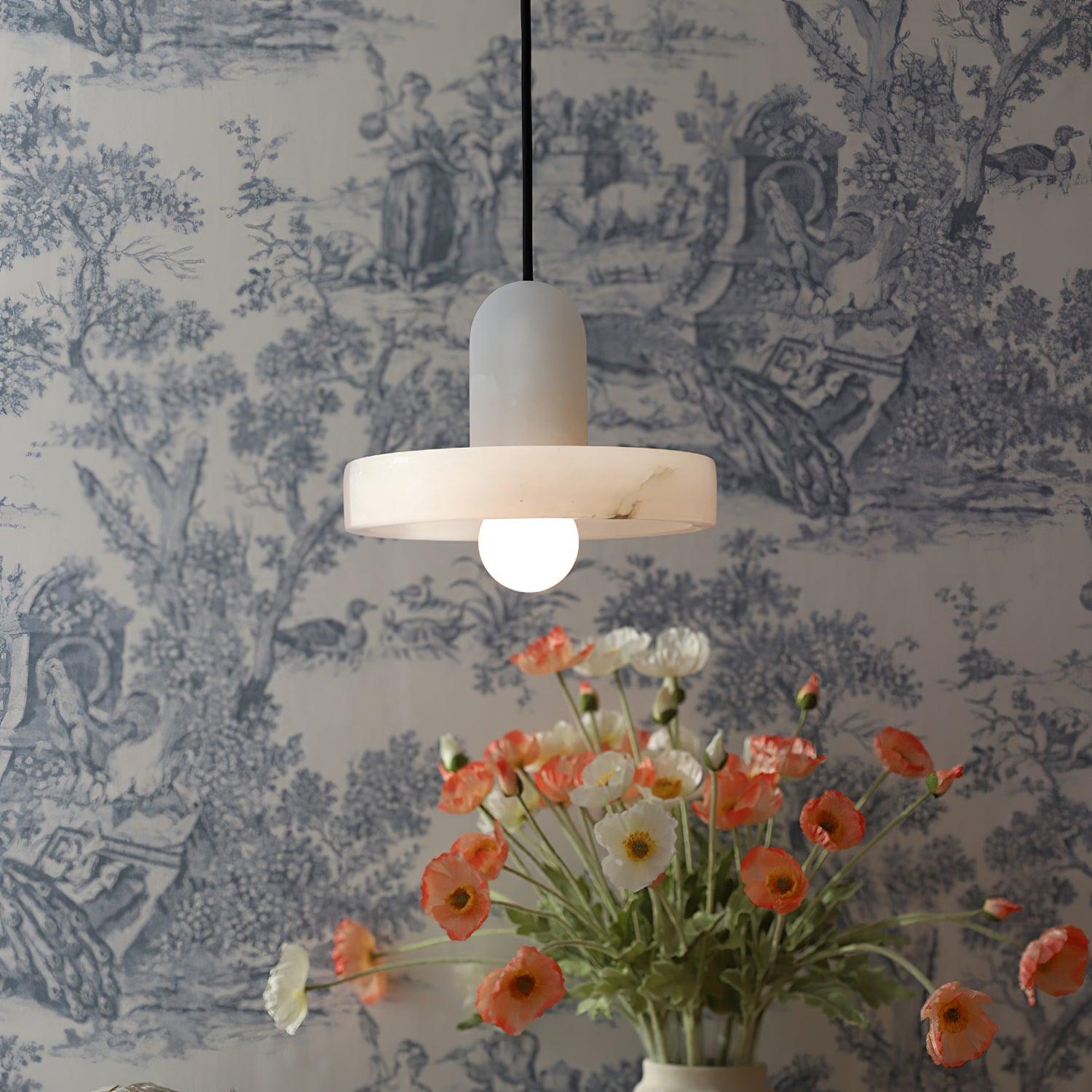 Eirven Stacked Alabaster Pendant Light-Neutral Decor
