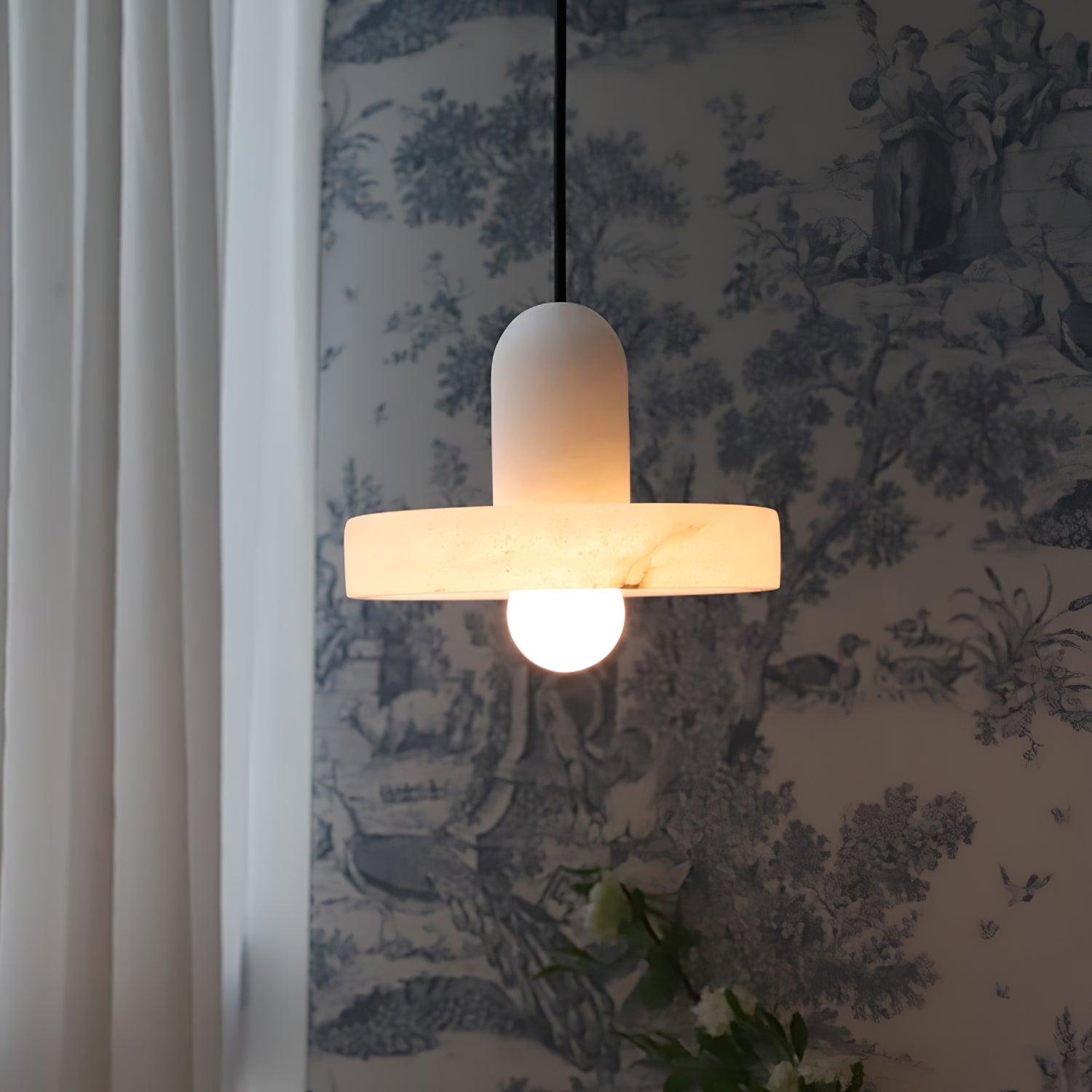 Eirven Stacked Alabaster Pendant Light-Neutral Decor