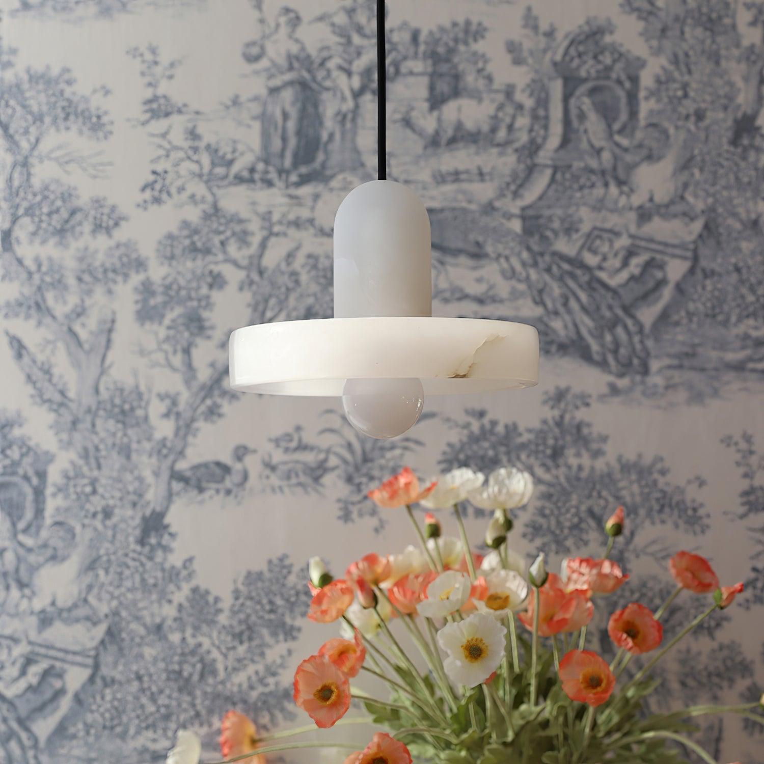 Eirven Stacked Alabaster Pendant Light-Neutral Decor
