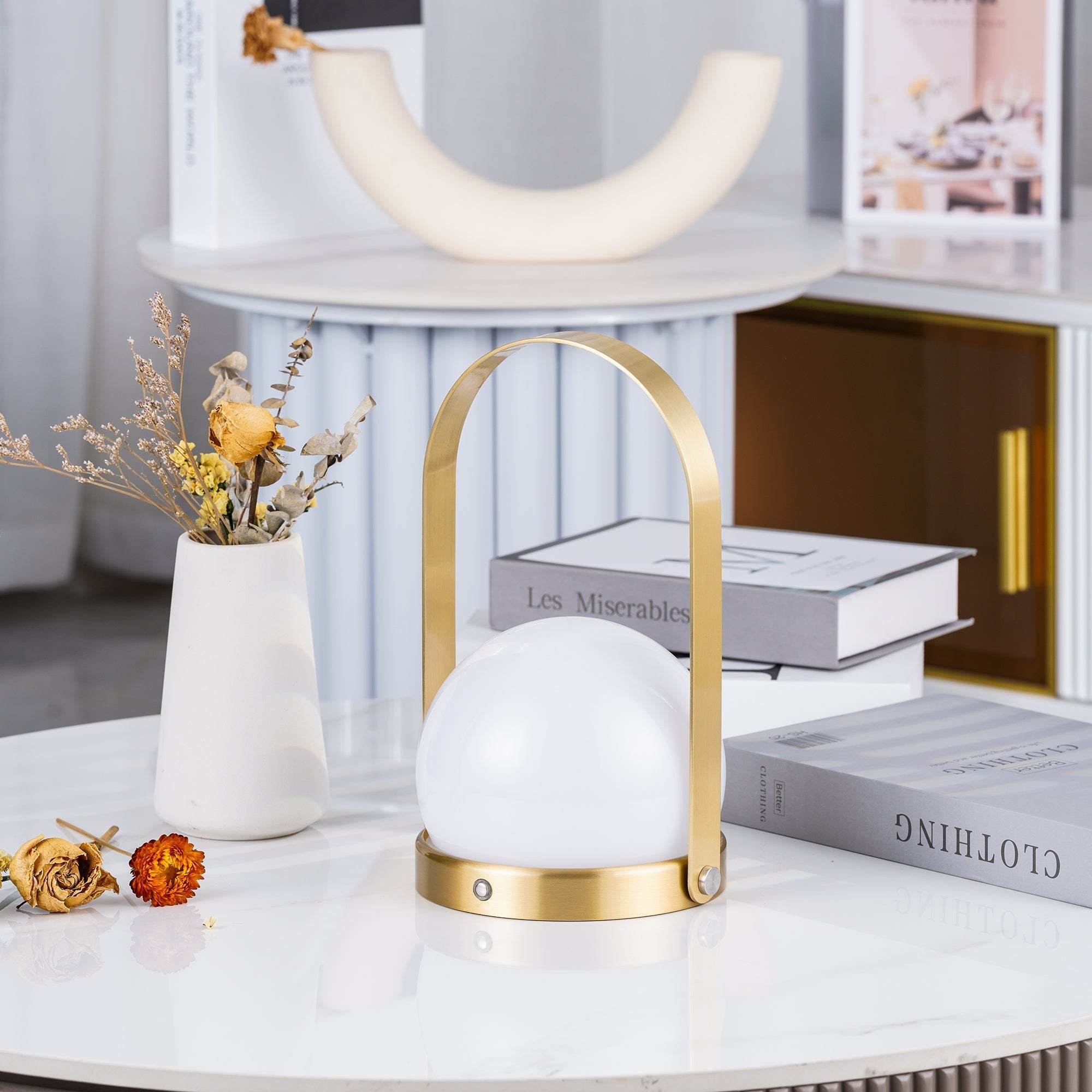 Zenon Glass Minimalist Table Lamp-Neutral Decor