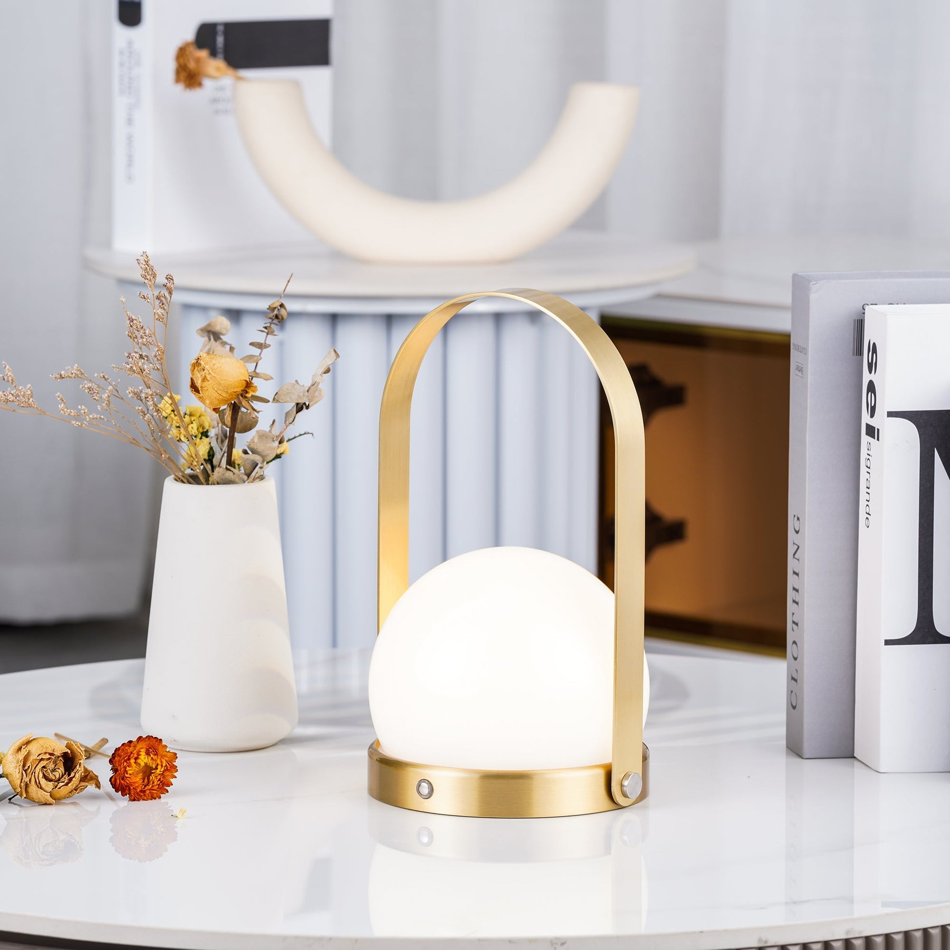 Zenon Glass Minimalist Table Lamp-Neutral Decor