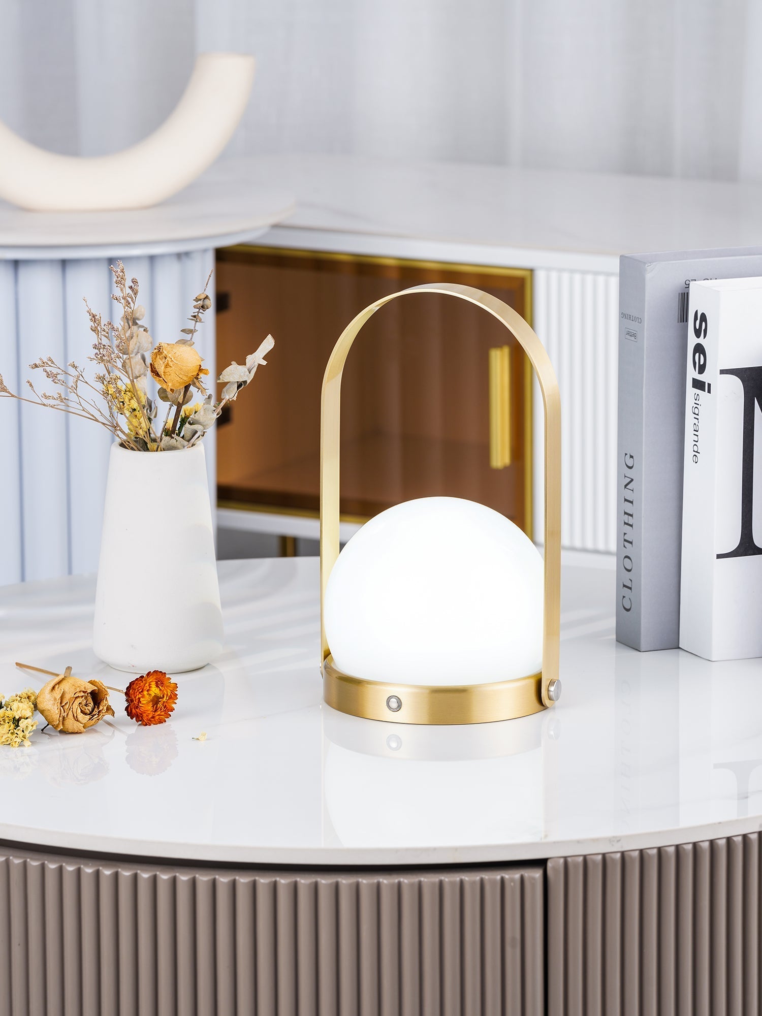 Zenon Glass Minimalist Table Lamp-Neutral Decor