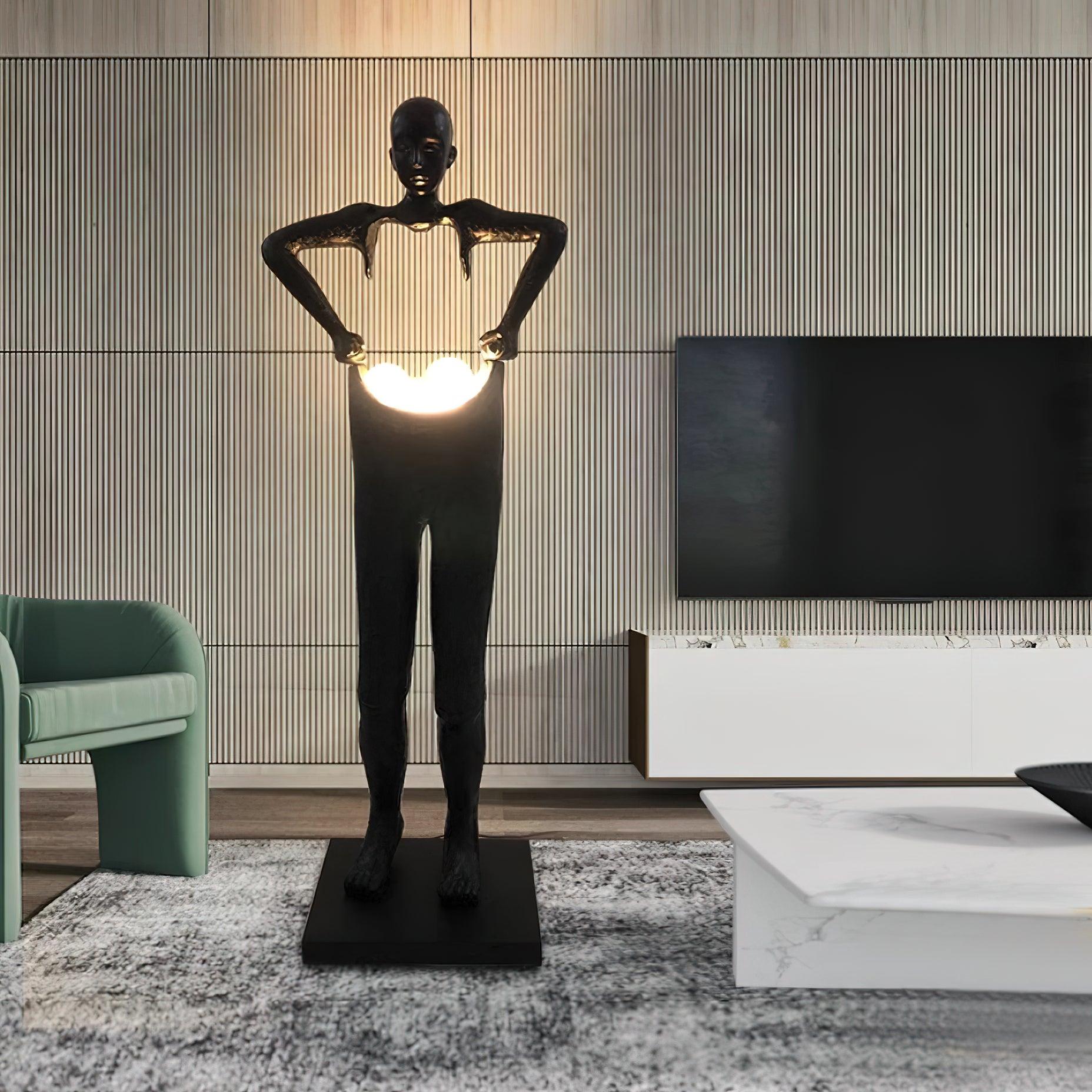 Vamiryra Sculptural Black Floor Lamp-Neutral Decor