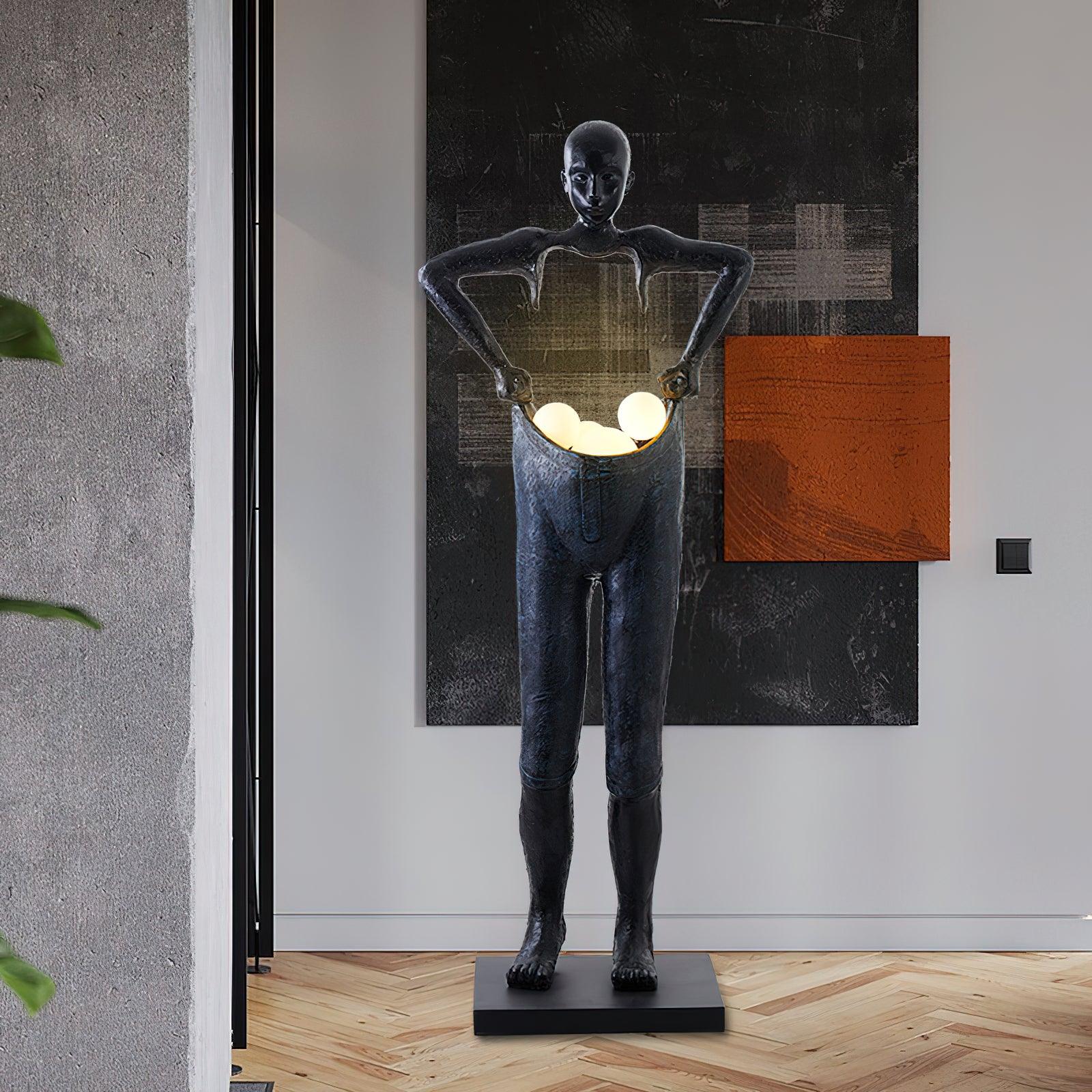 Vamiryra Sculptural Black Floor Lamp-Neutral Decor